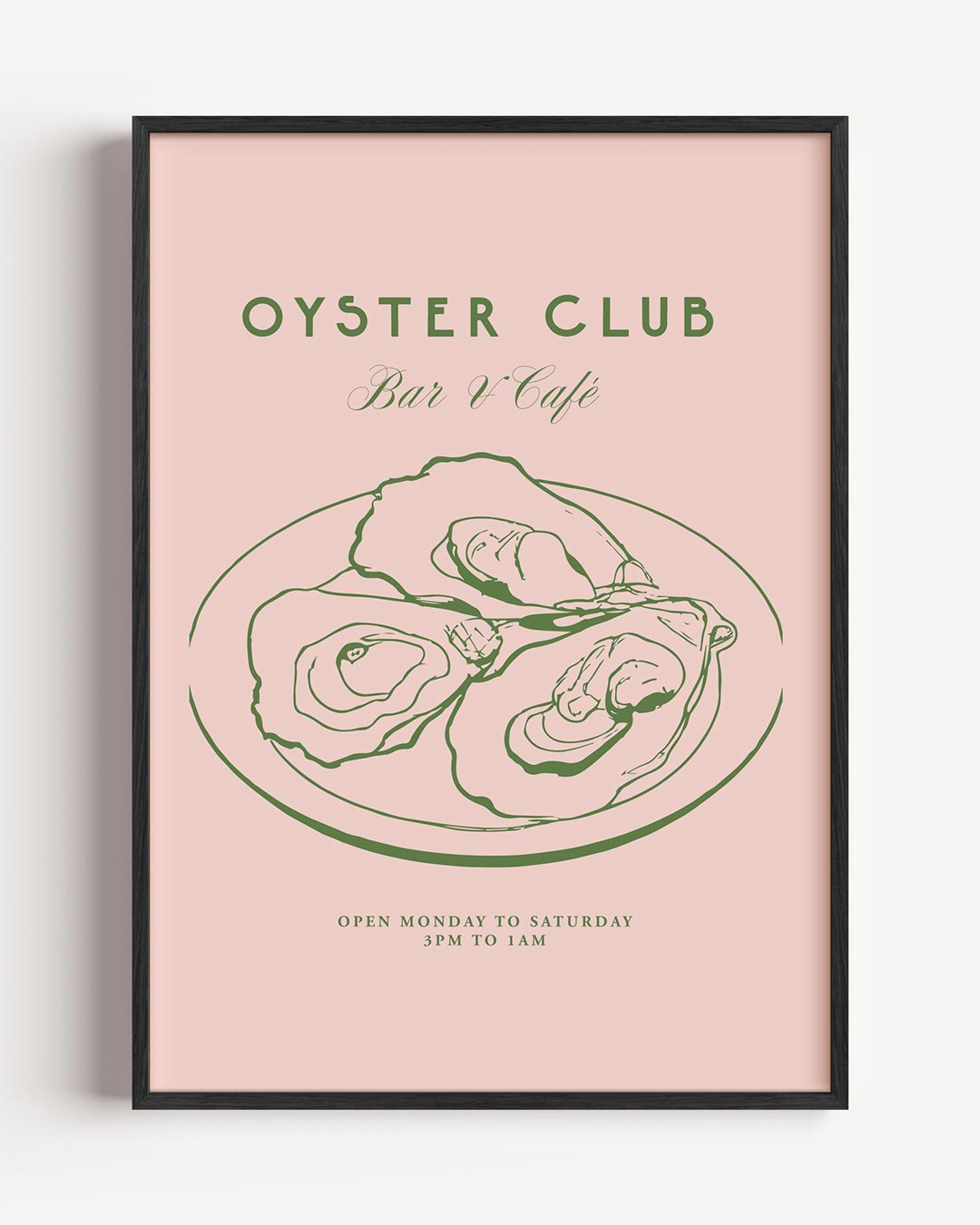 Elegante Oyster Club – College Club portret poster als wanddecoratie