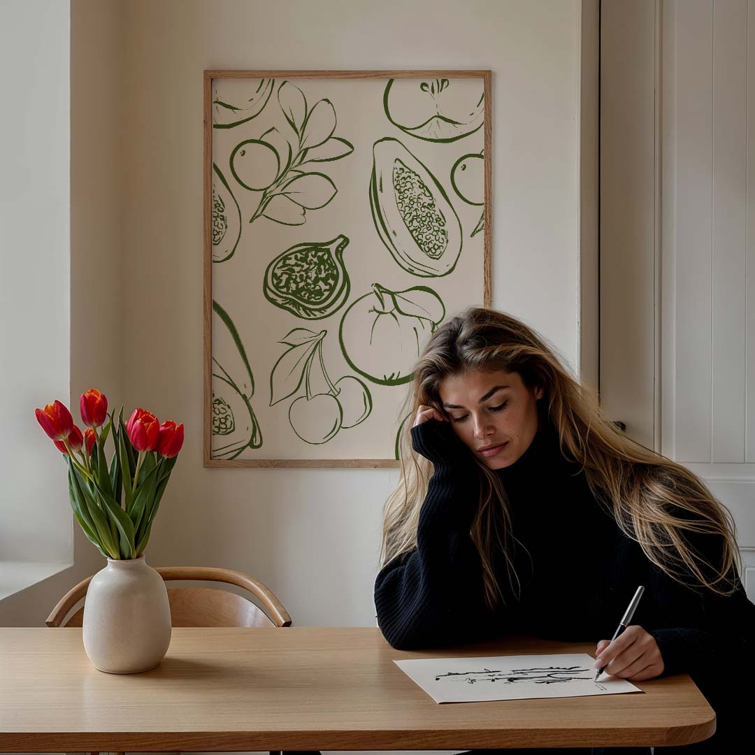 Botanische Fruitillustratie – culinaire wandkunst als portret poster
