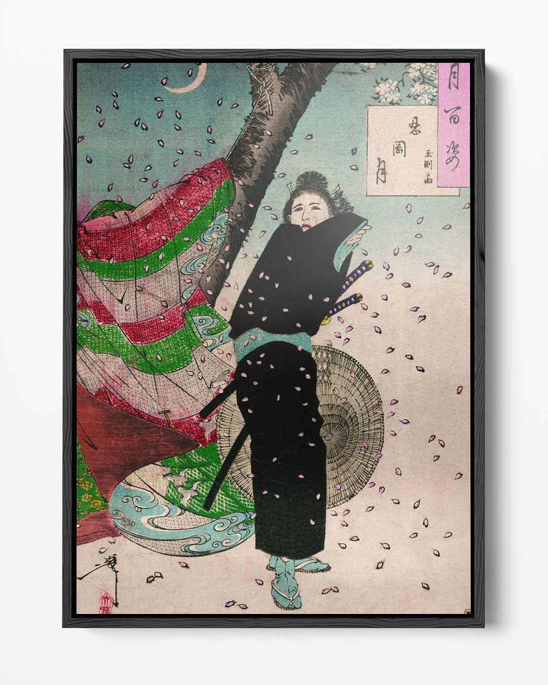 Samurai en Bloesem in de Lente – portret kunstwerk als wanddecoratie