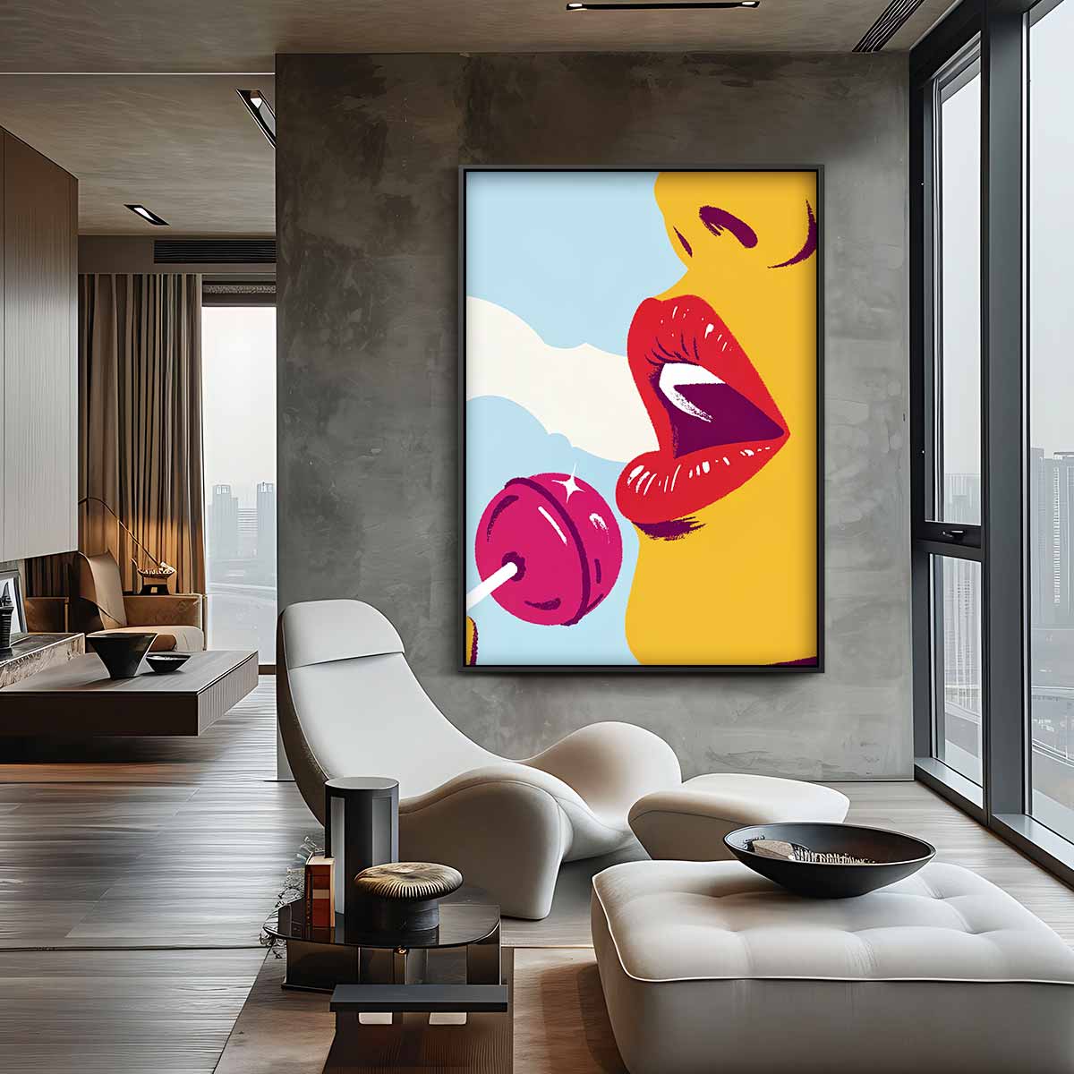 Verleiding in Popart – canvas wanddecoratie in portret formaat
