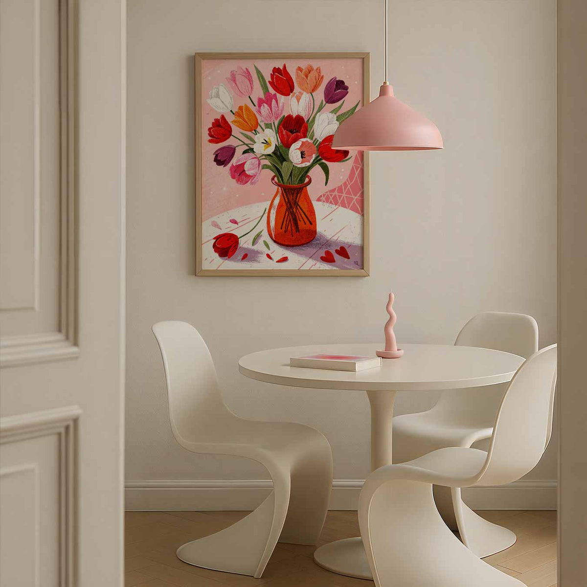 Vrolijke Tulpenbloesem – bloemen poster in staand formaat