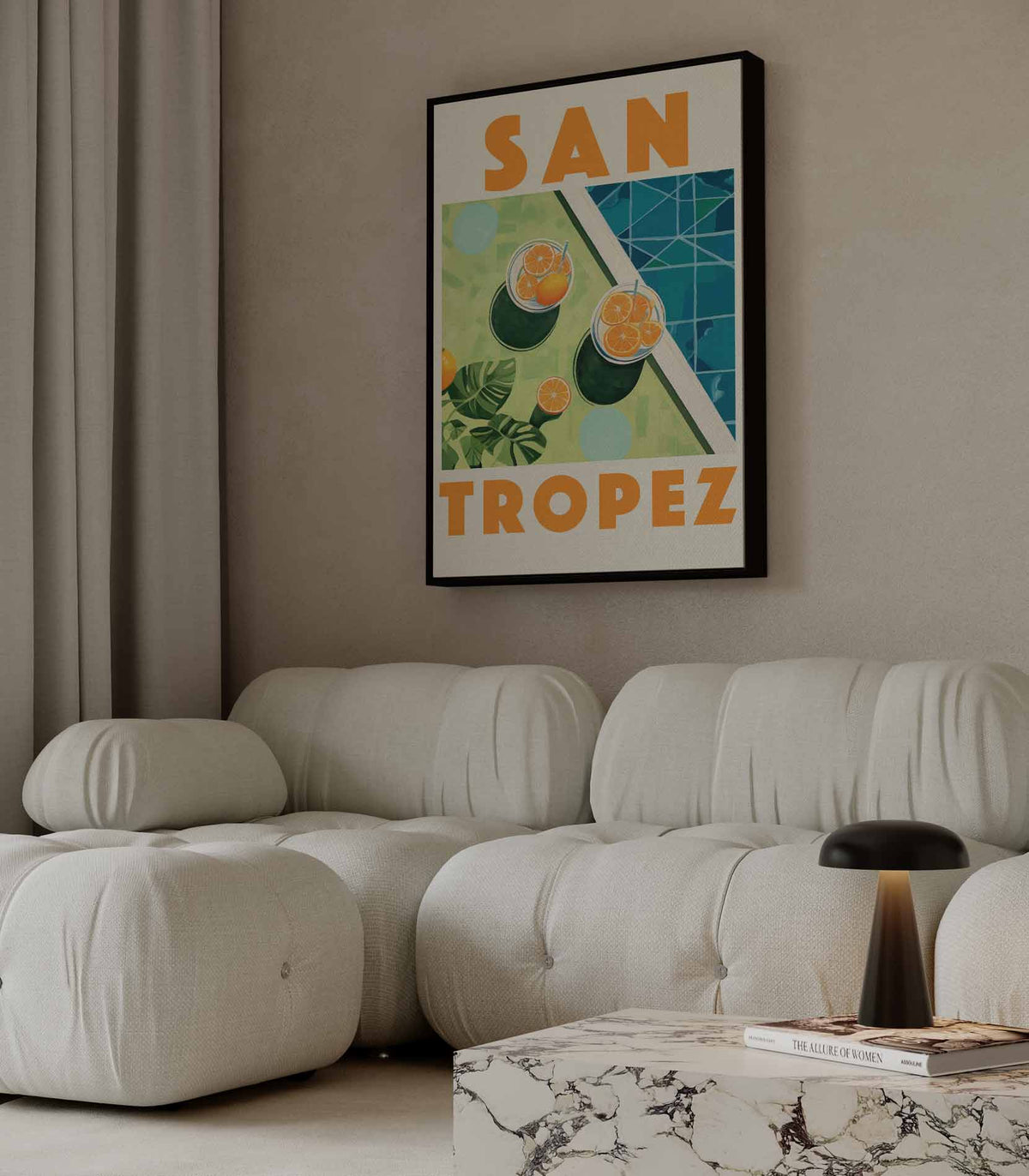 Zonnige St. Tropez Droom – canvas kunstwerk als wanddecoratie