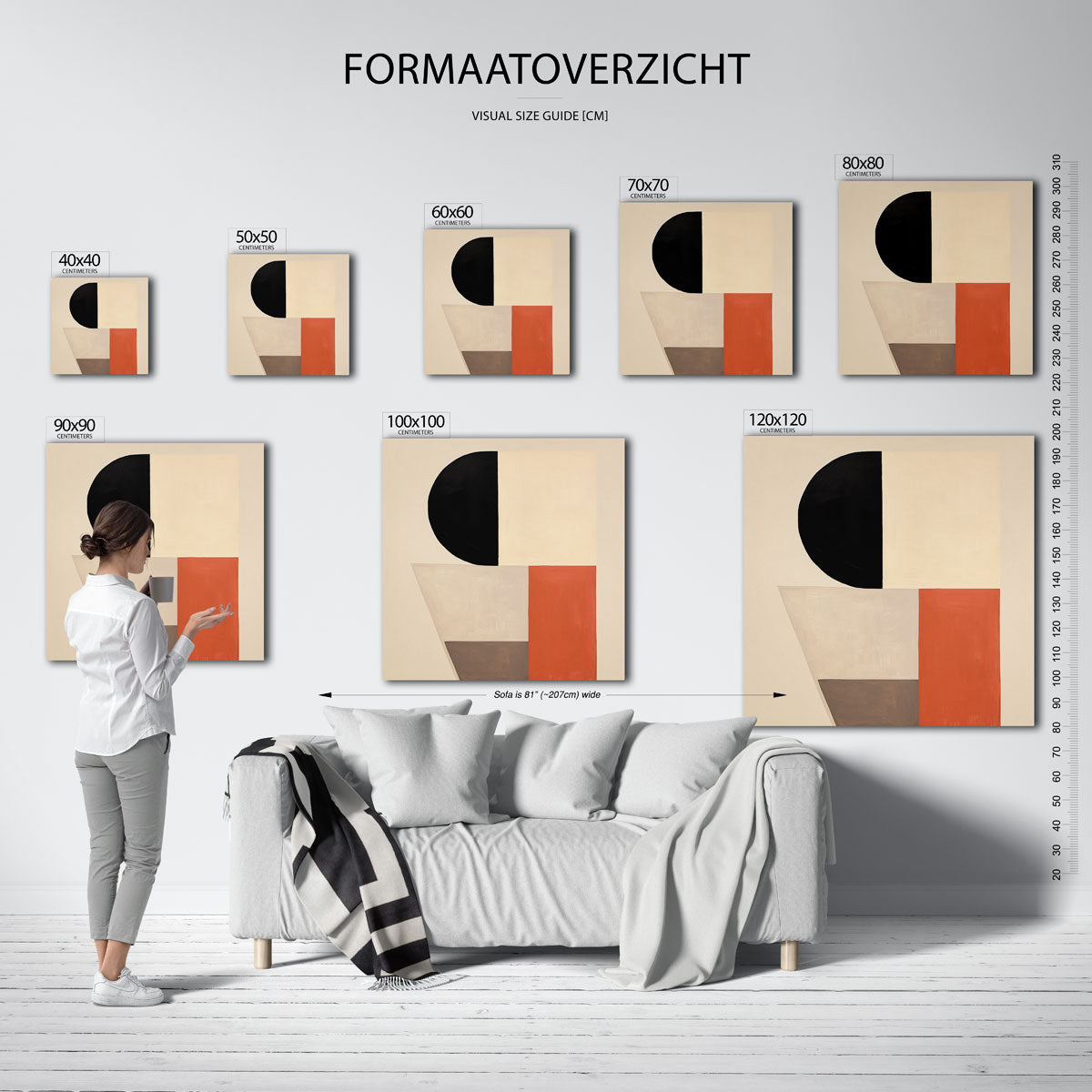 Geometrische vormen – vierkante muurposter met kleurrijke vormen