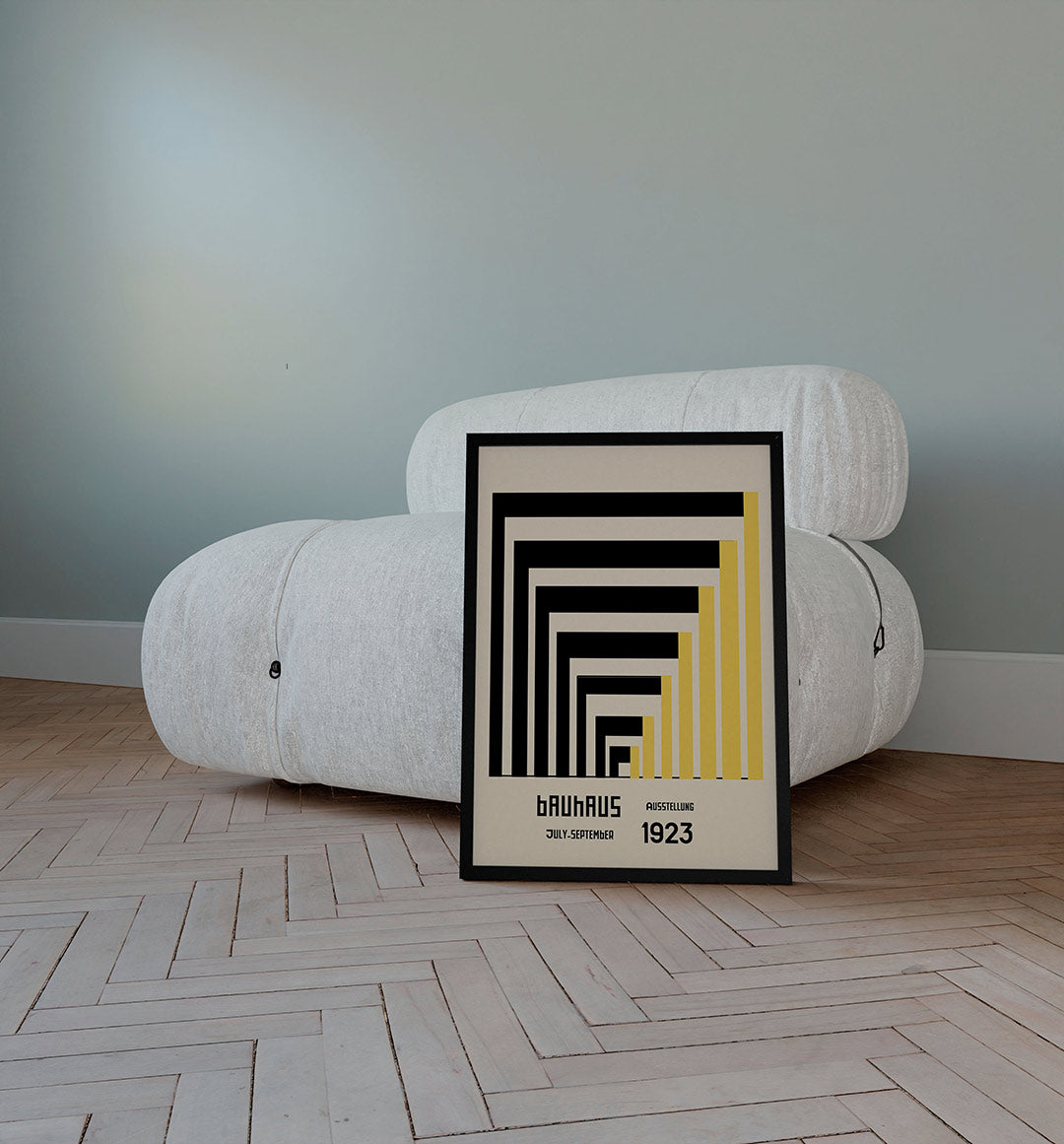 Lijnen en vlakken – staande Bauhaus poster voor aan de muur