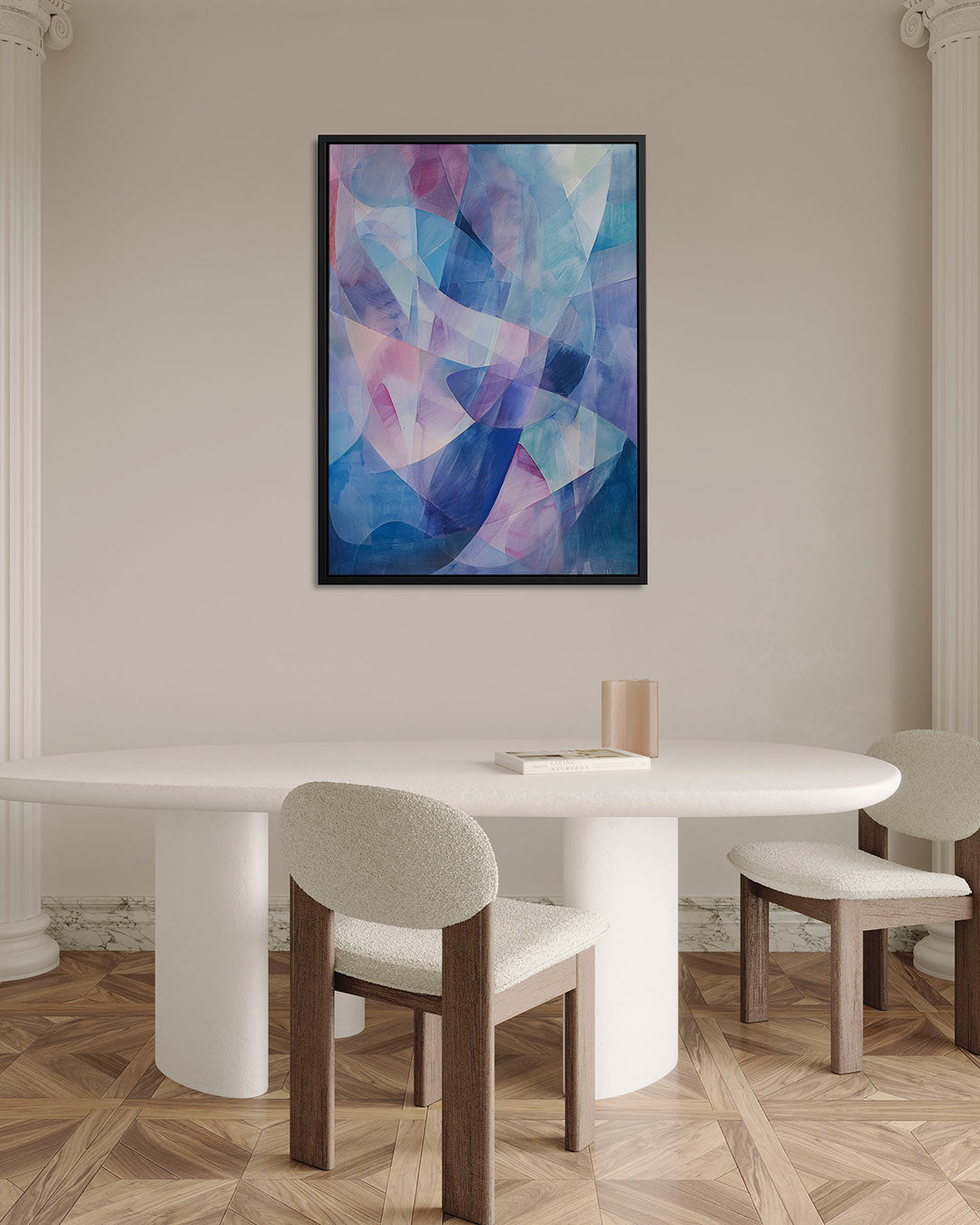 Vloeiende kleurencompositie – staand wanddecoratie kunstwerk