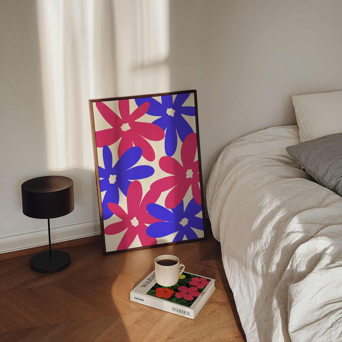 Bloemenpracht in Felle Kleuren – staande bloemen wanddecoratie van WallArtistic