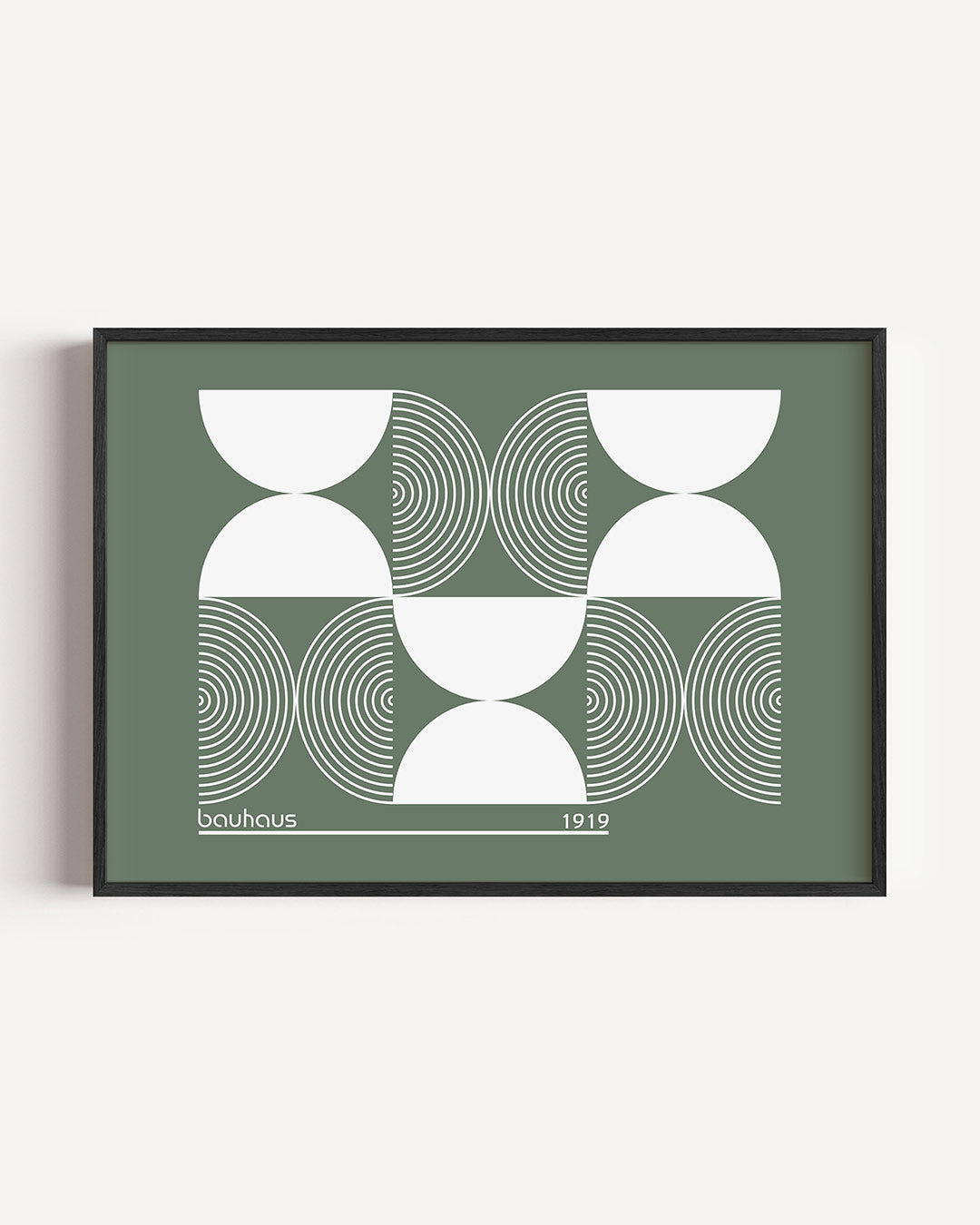 Cirkelvormen en lijnen – liggende Bauhaus poster als wanddecoratie