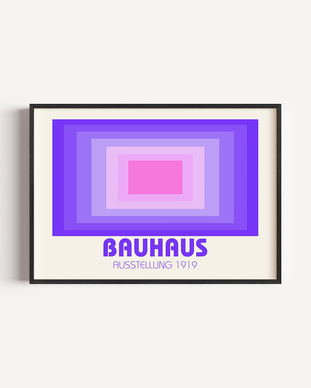 Kleurvlakken en ritme – liggende Bauhaus poster als wanddecoratie