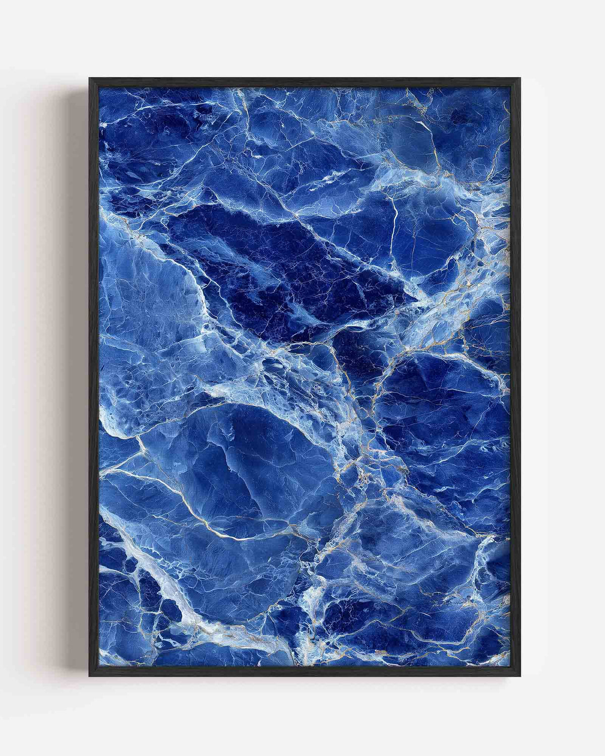 Blauwe marmerstructuur – abstracte portret poster als wanddecoratie