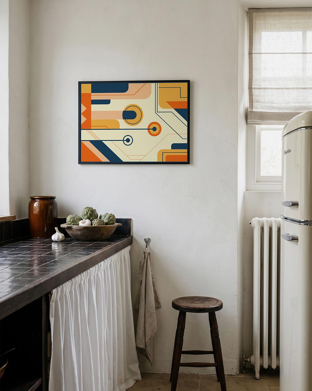 Lijnen en vlakken – geometrische poster in Bauhaus-stijl van WallArtistic