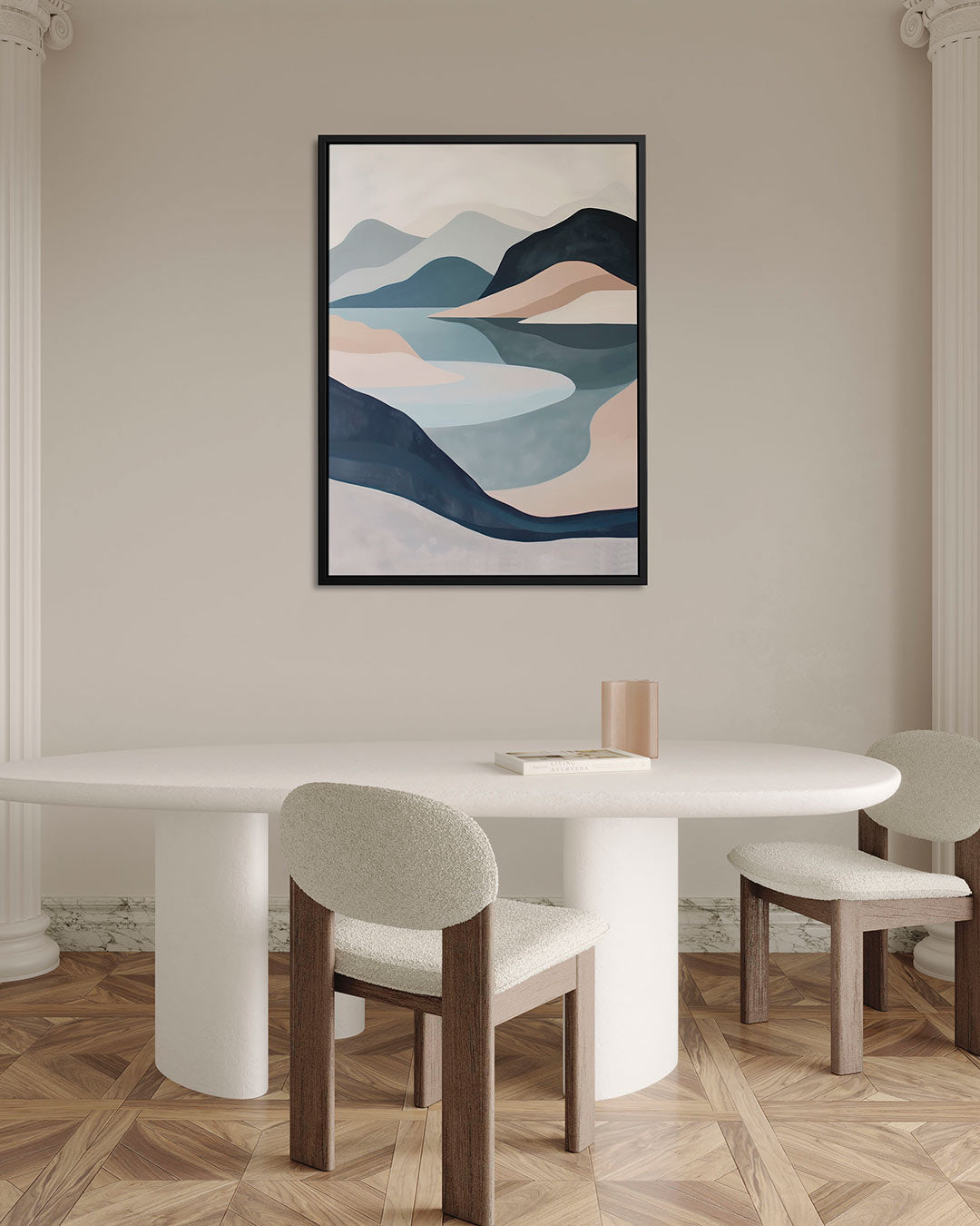 Vloeiende landschap vormen – staand wanddecoratie kunstwerk