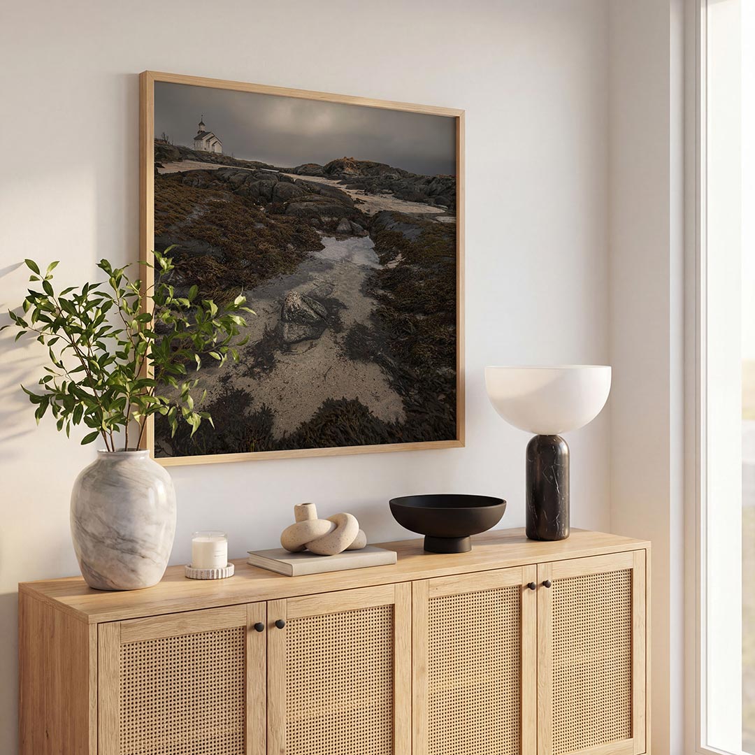Abstracte poster – tweede productweergave – een abstracte poster met donkere tinten en een rustige visuele opbouw.