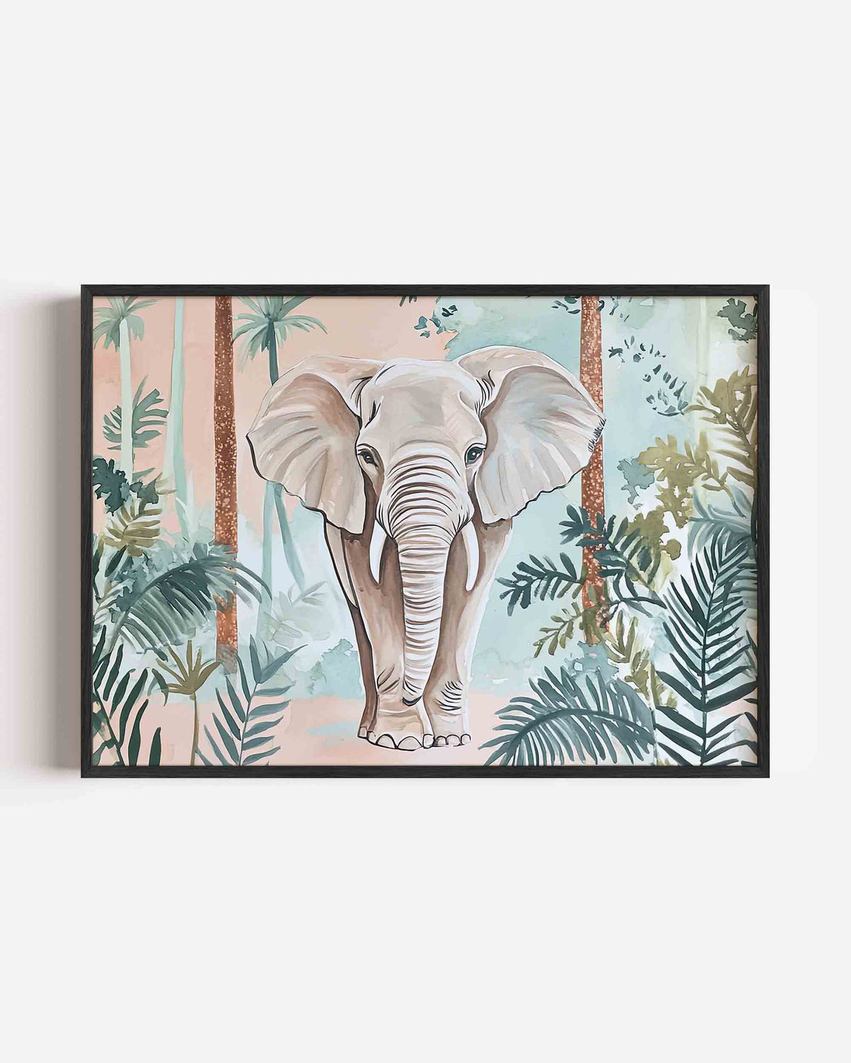 Olifant in jungle – dieren landscape poster als wanddecoratie