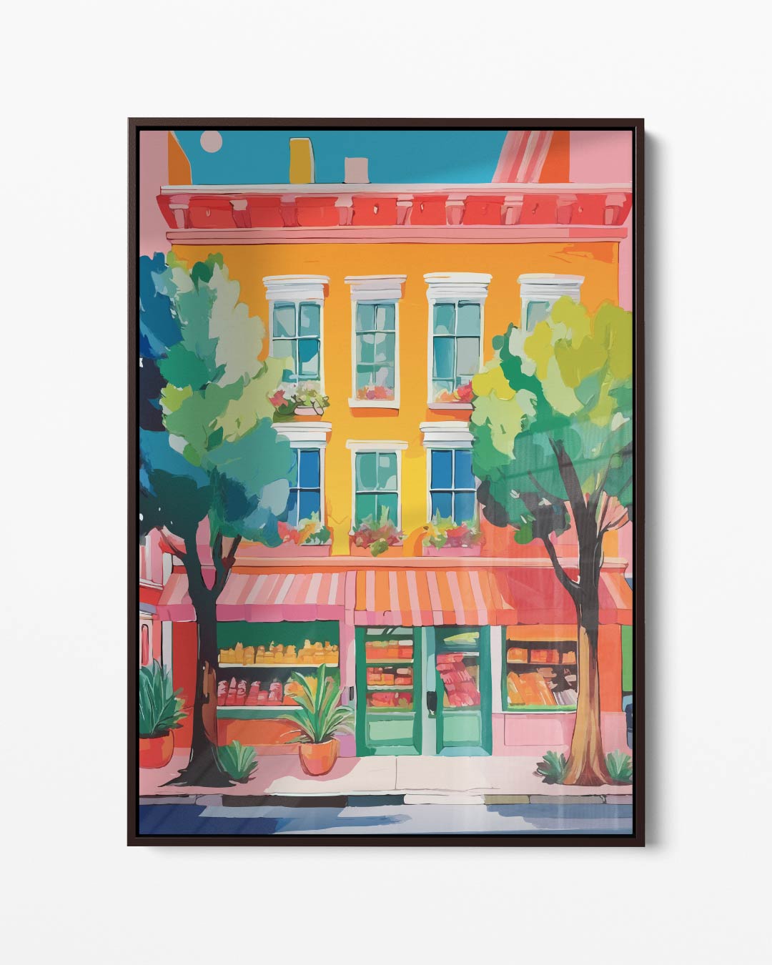 Kleurrijke Straatgevel – portret kunstwerk als wanddecoratie