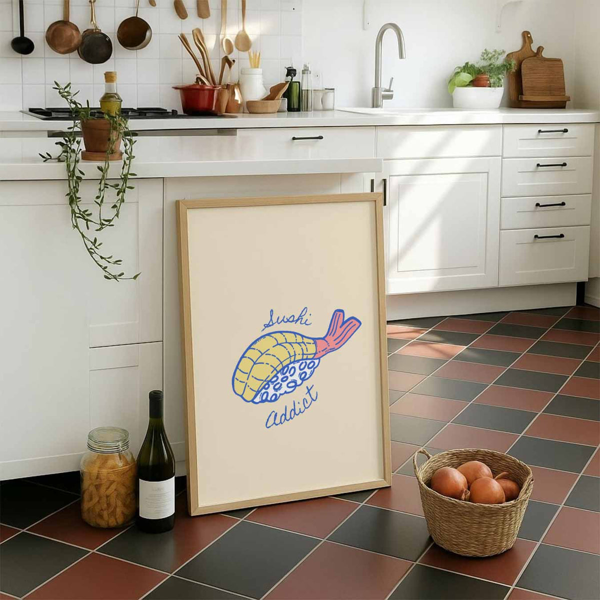 Sushi Addict – staande muurposter voor keuken of eethoek