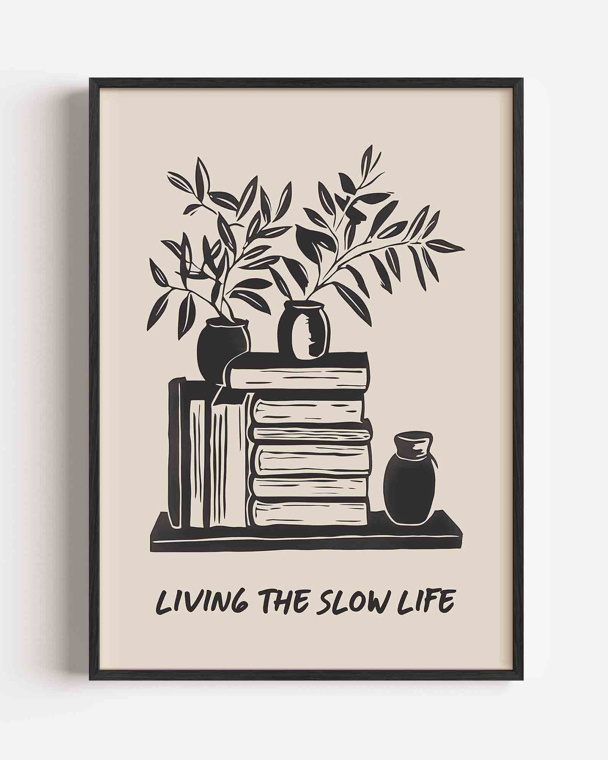 Planten en boeken – hedendaagse illustratie portret poster als wanddecoratie