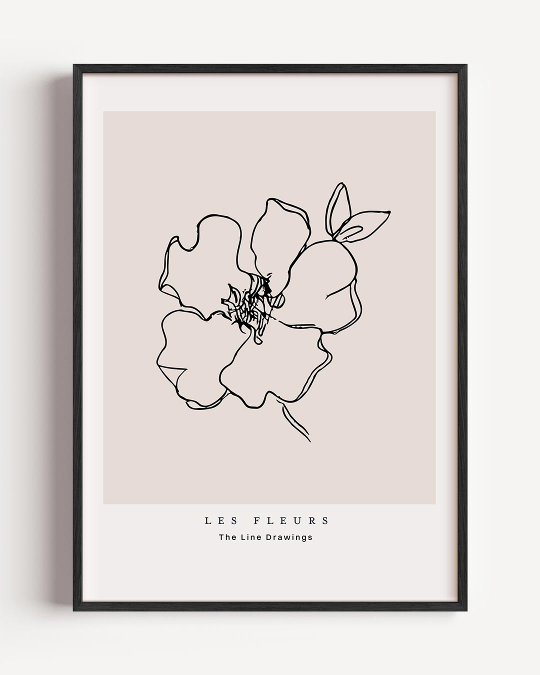 Elegante Bloemenlijntekening – bloemen portret poster als wanddecoratie