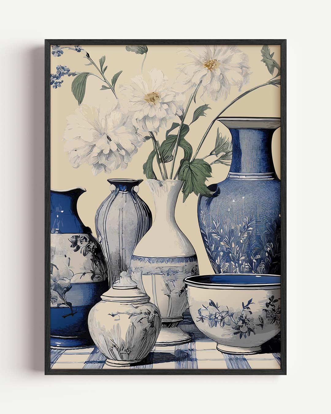 Stijlvolle Bloemvazen – keuken portret poster als wanddecoratie