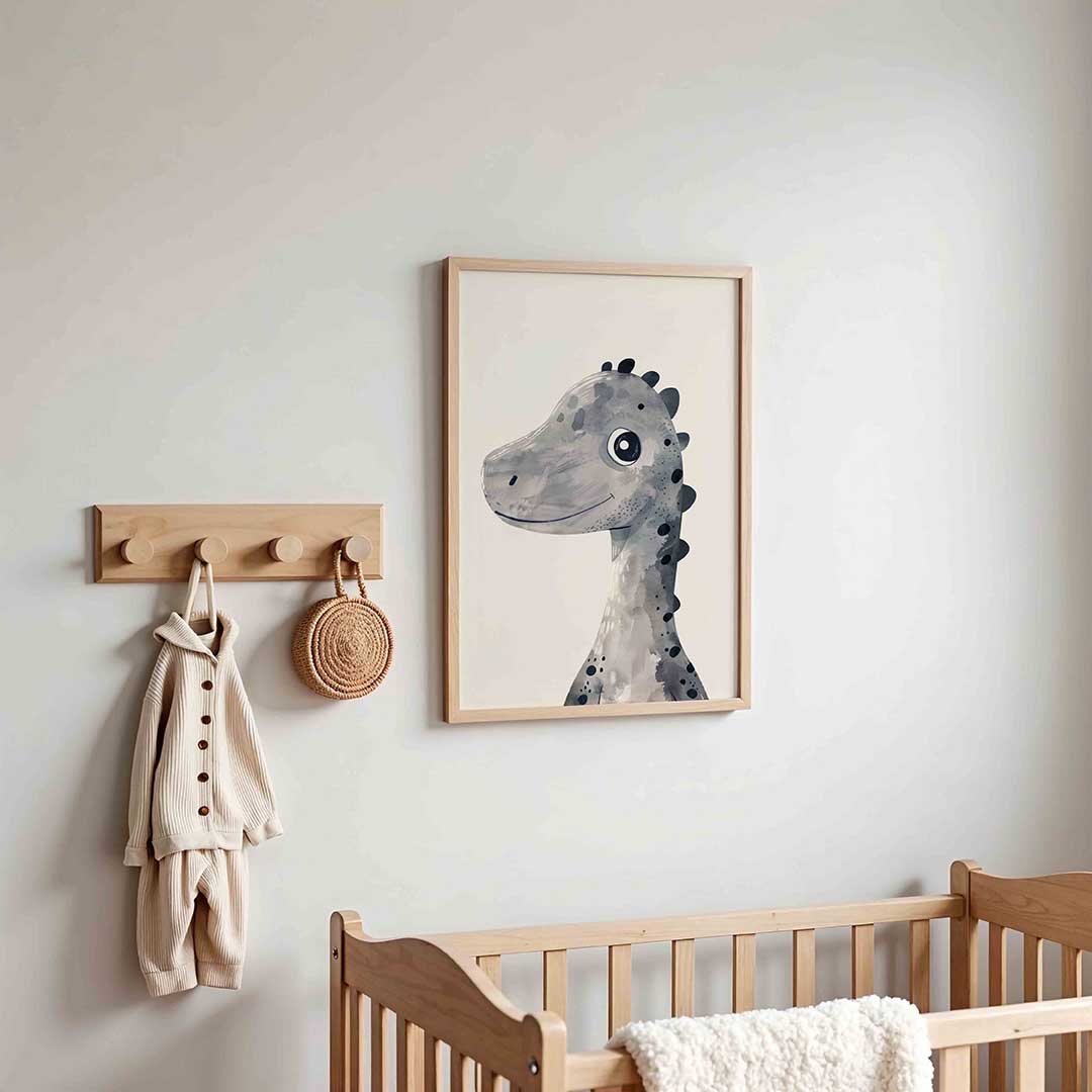 Dinosaurus glimlach – kinderposter in staand formaat