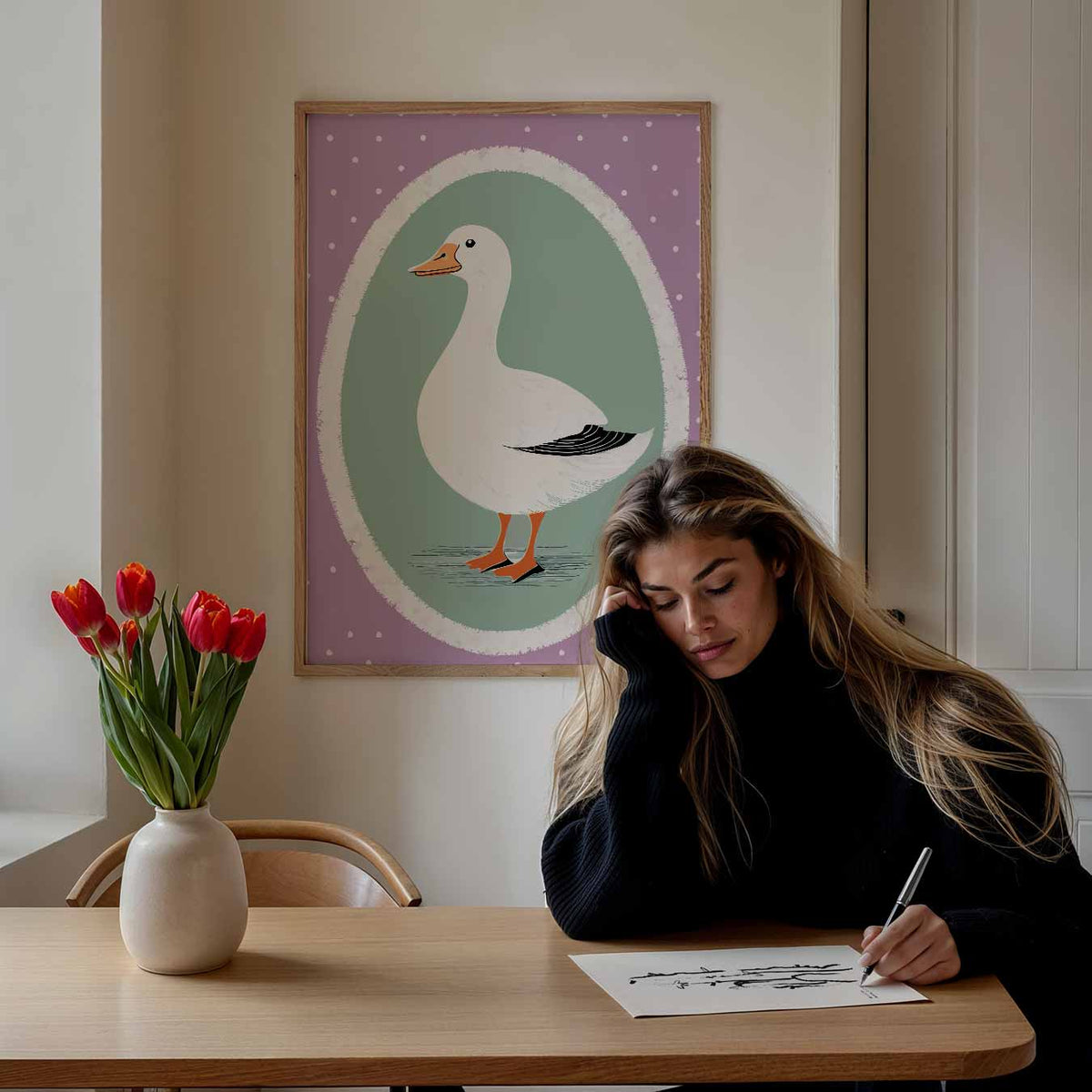 Schattige Eend Decoratieve – staande muurposter voor de kinderkamer