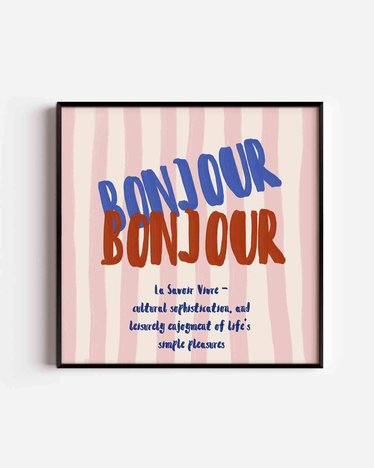 Bonjour tekst – keuken vierkante poster als wanddecoratie