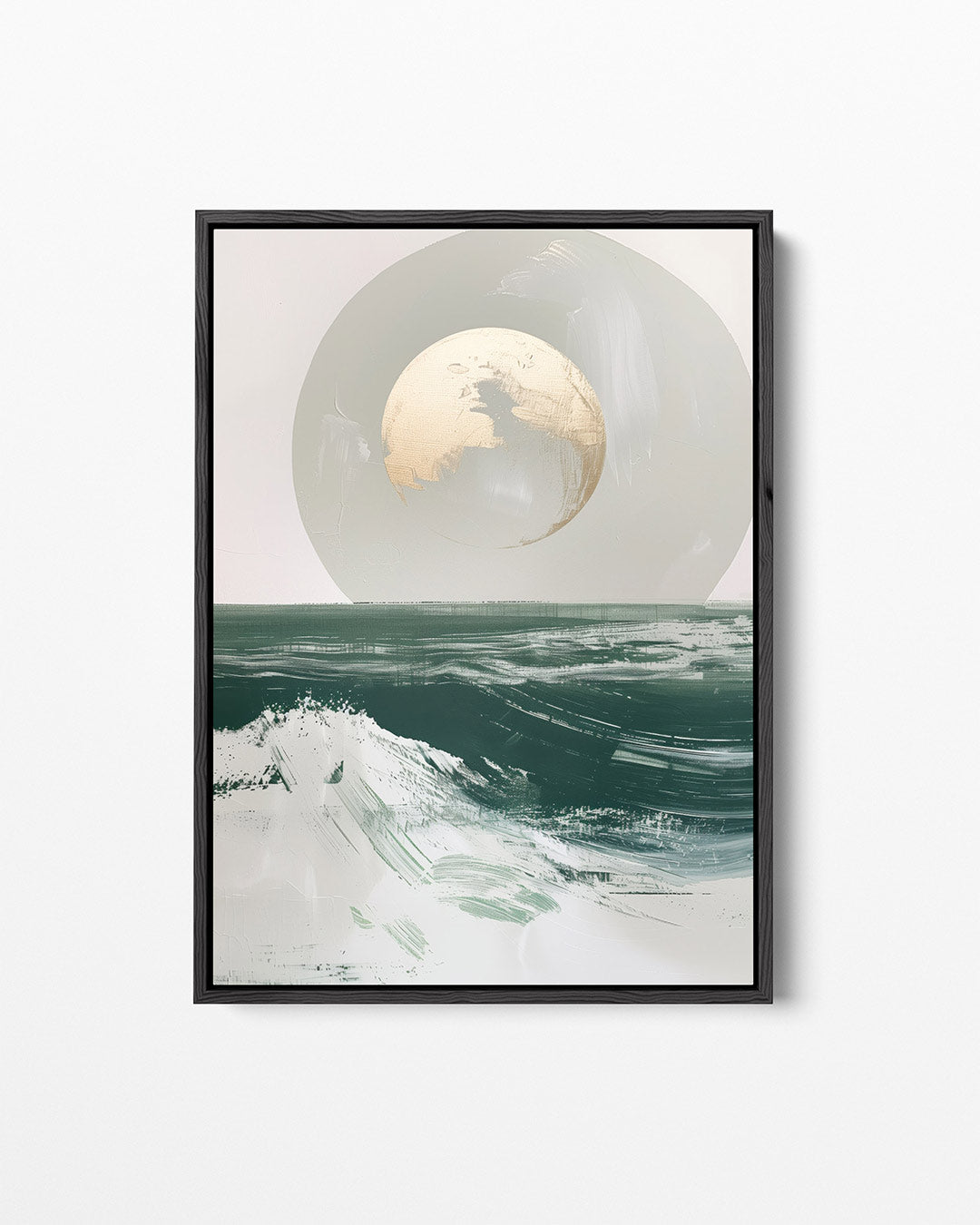 Golven en maan – staand wanddecoratie kunstwerk