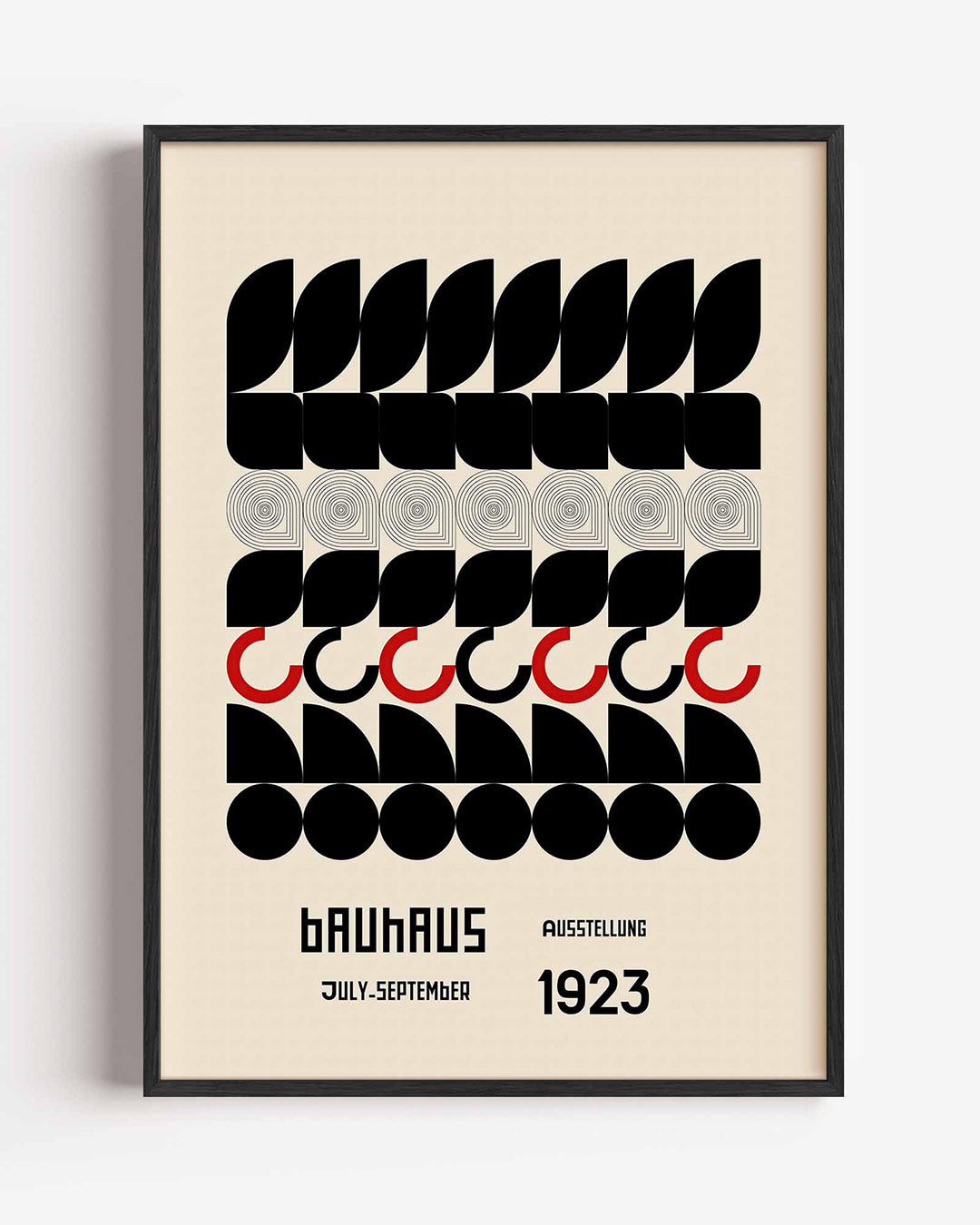 Vormritme en contrast – staande Bauhaus poster als wanddecoratie