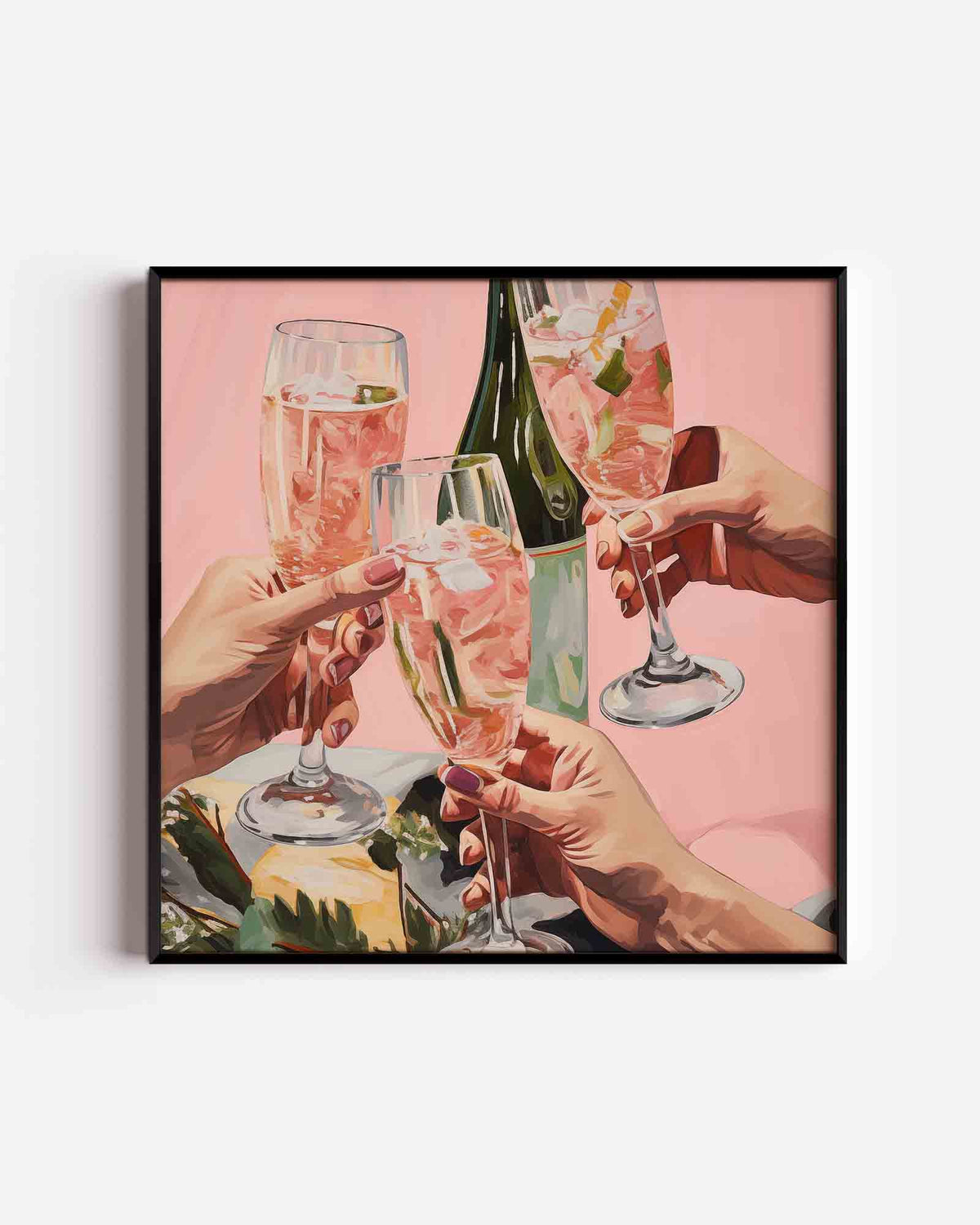 Drie glazen met drank – keuken vierkante poster als wanddecoratie