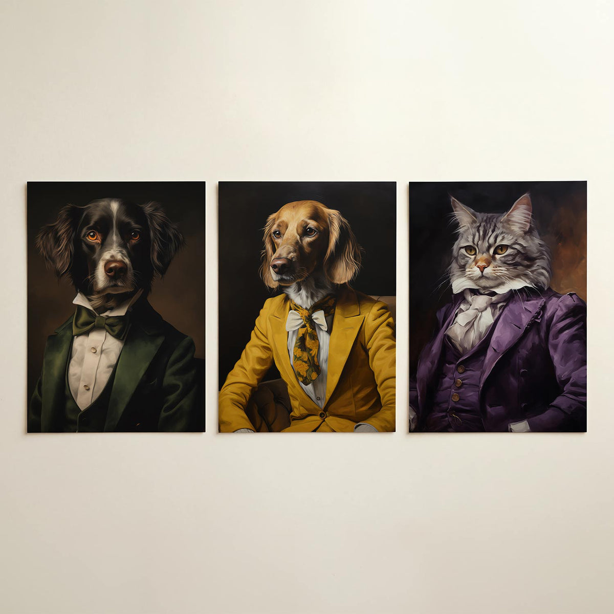 Abstract – driedelige posterset in interieur