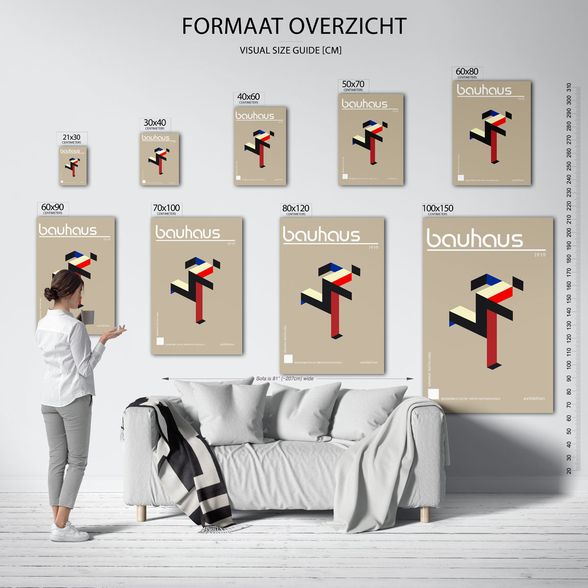 Vorm en balans – geometrische poster in Bauhaus-stijl van WallArtistic