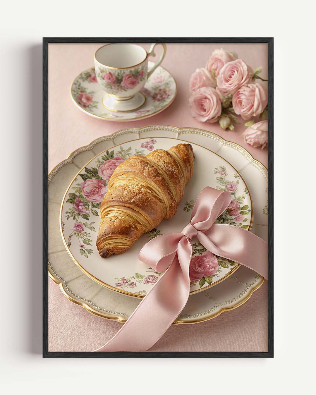 Romantische High Tea – paas portret poster als wanddecoratie