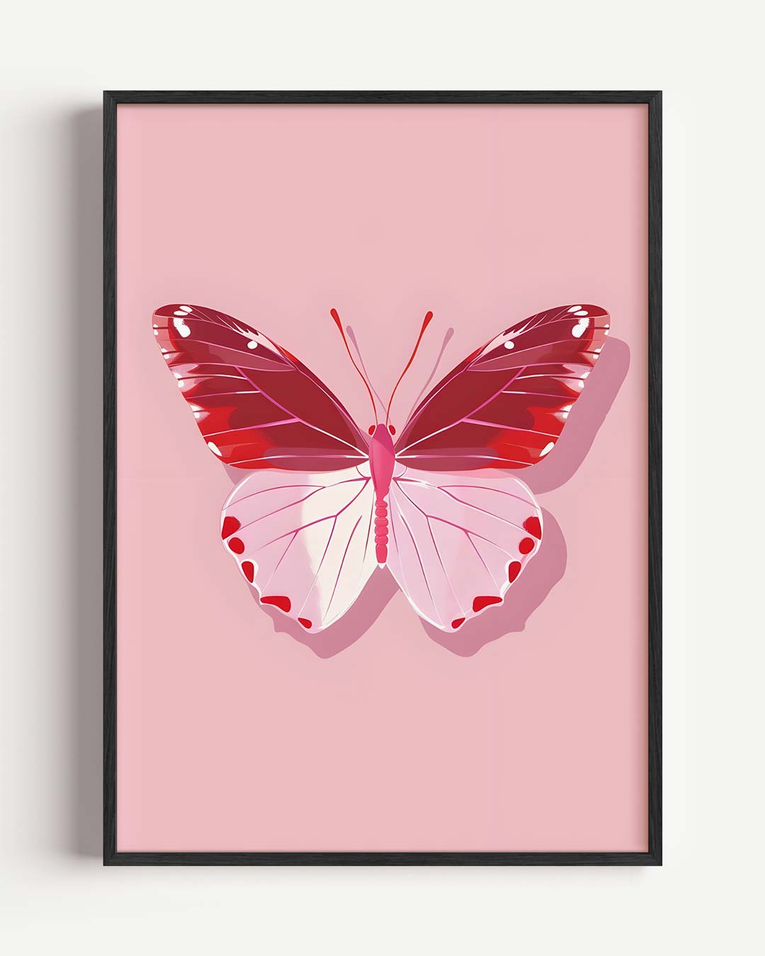 Roze Vlinder – Popart en Streetart portret poster als wanddecoratie