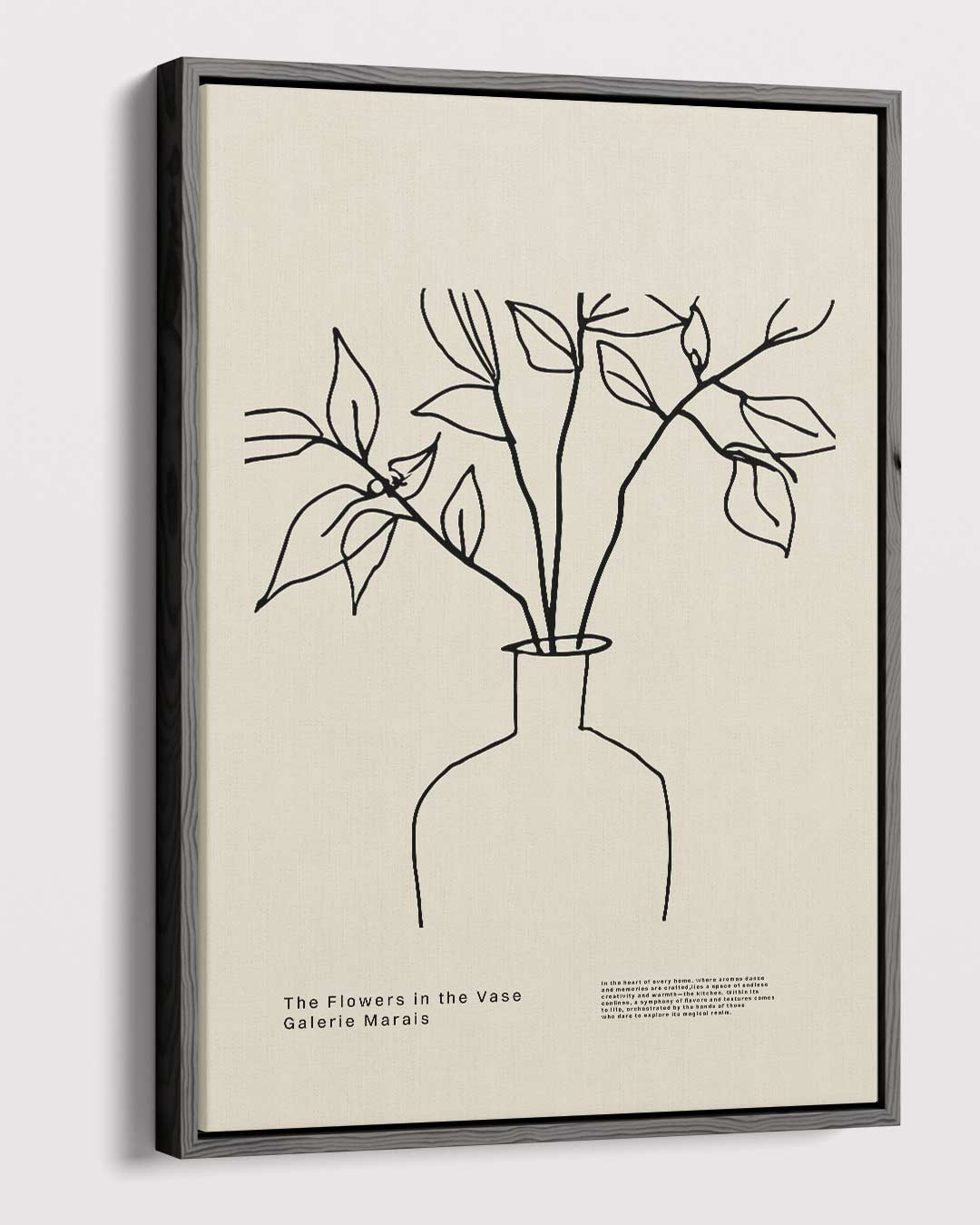 Elegante Lijnen Bloemenvaas – dibond kunstwerk als wanddecoratie