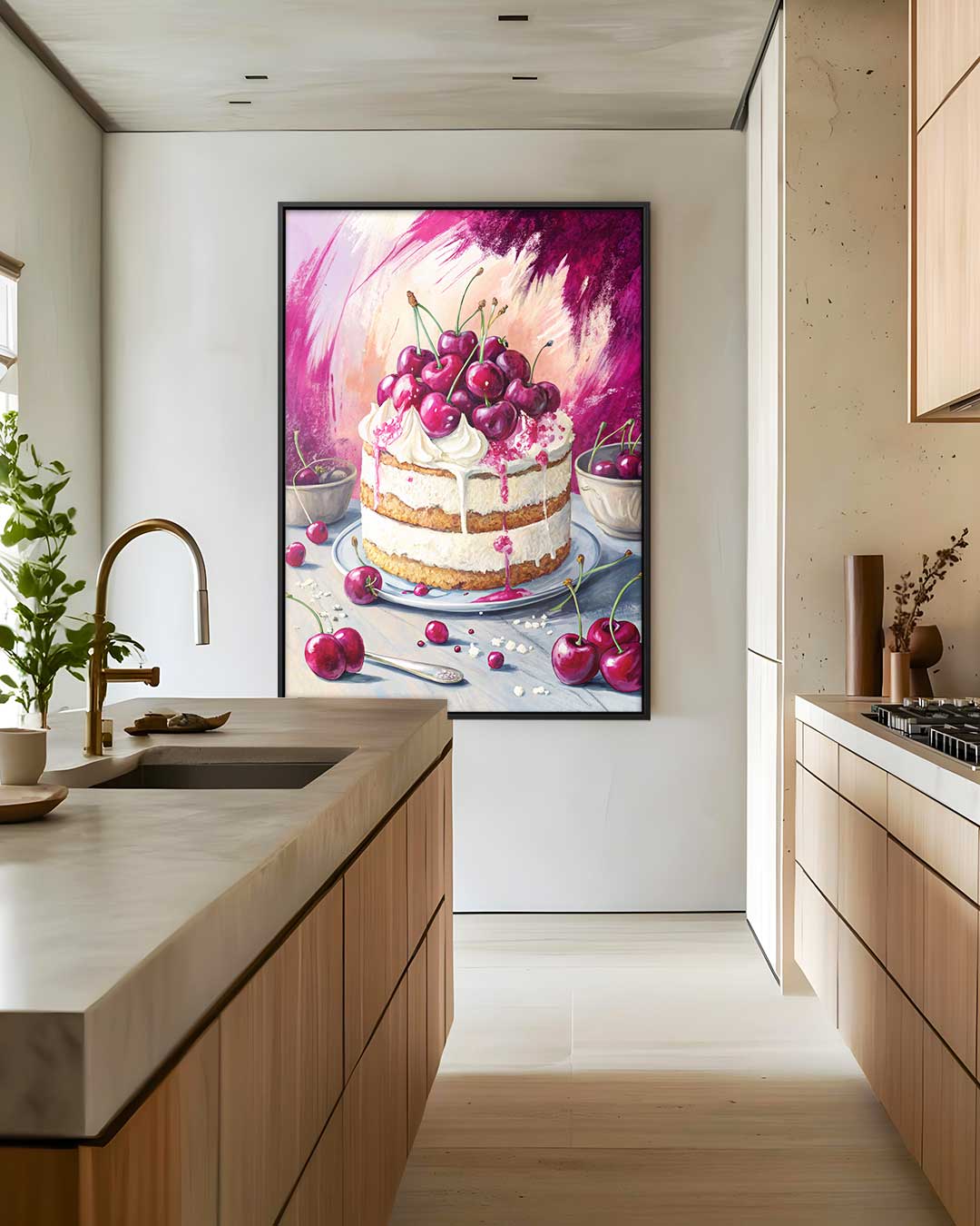Kersenfeest op Canvas – staand kunstwerk voor modern interieur