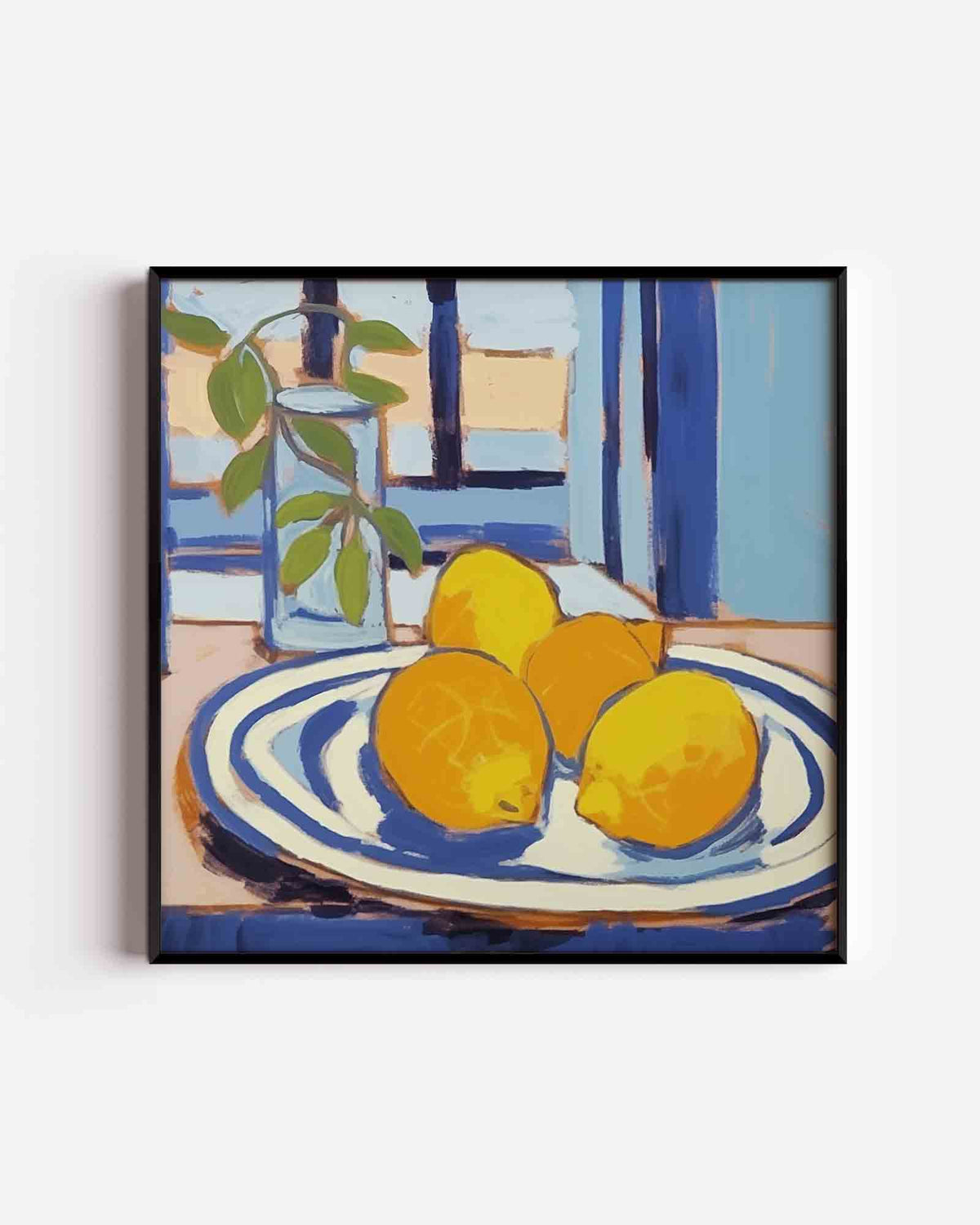 Citroenen op tafel – keuken vierkante poster als wanddecoratie