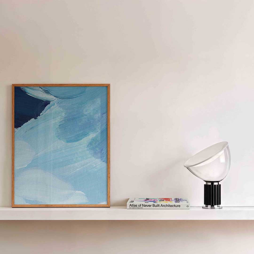 Blauwe penseelstreken – schilderkunst als moderne portret poster