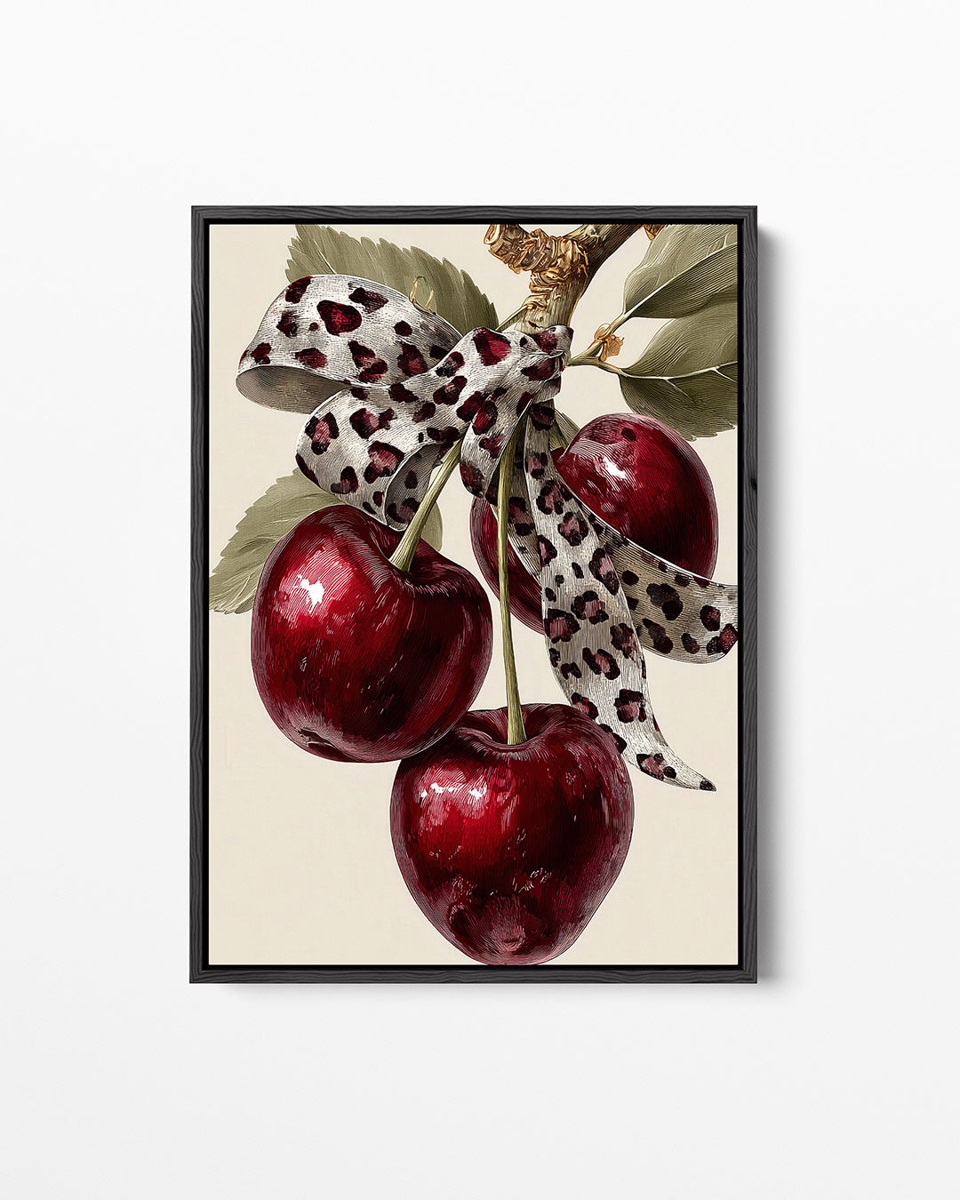 Kersen met lint – staand wanddecoratie kunstwerk