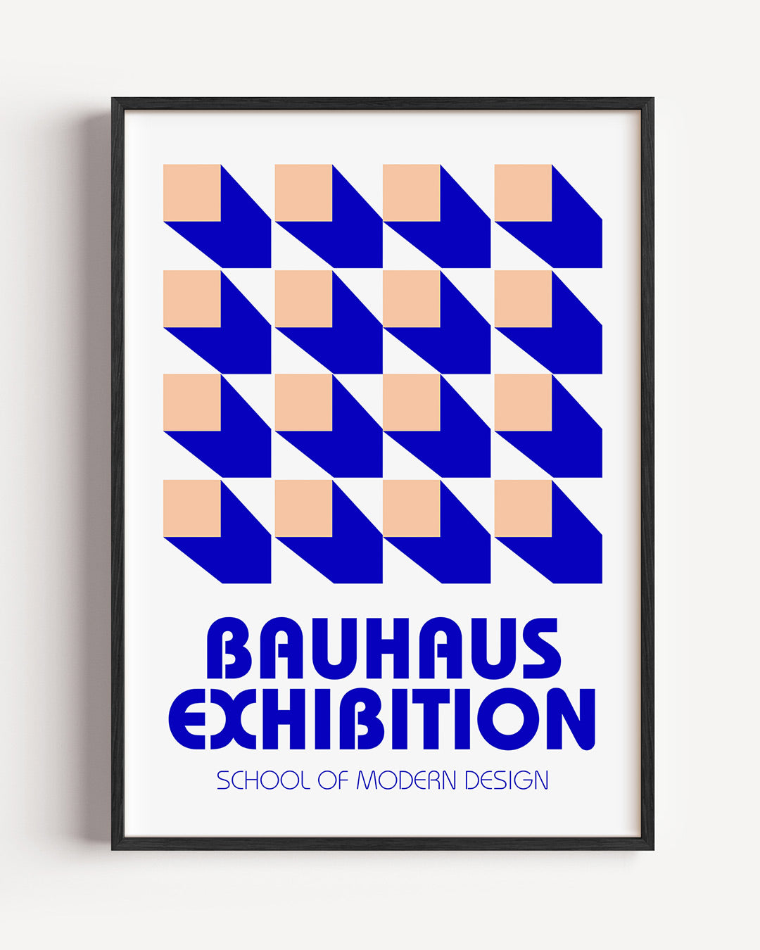 Vorm en schaduw – staande Bauhaus poster als wanddecoratie
