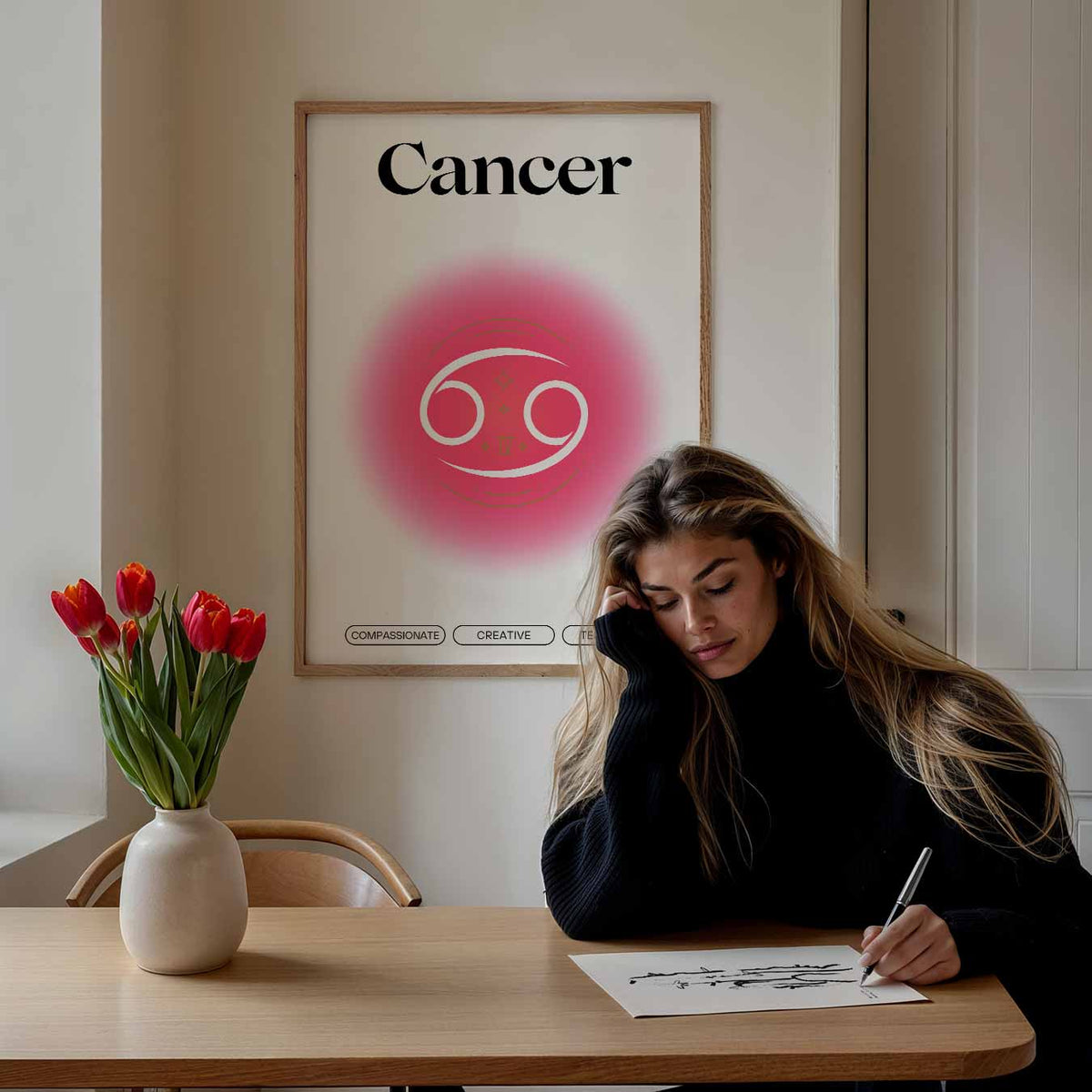 Inspirerende Kreeft Astrologieposter – mindful portret poster, afbeelding 7
