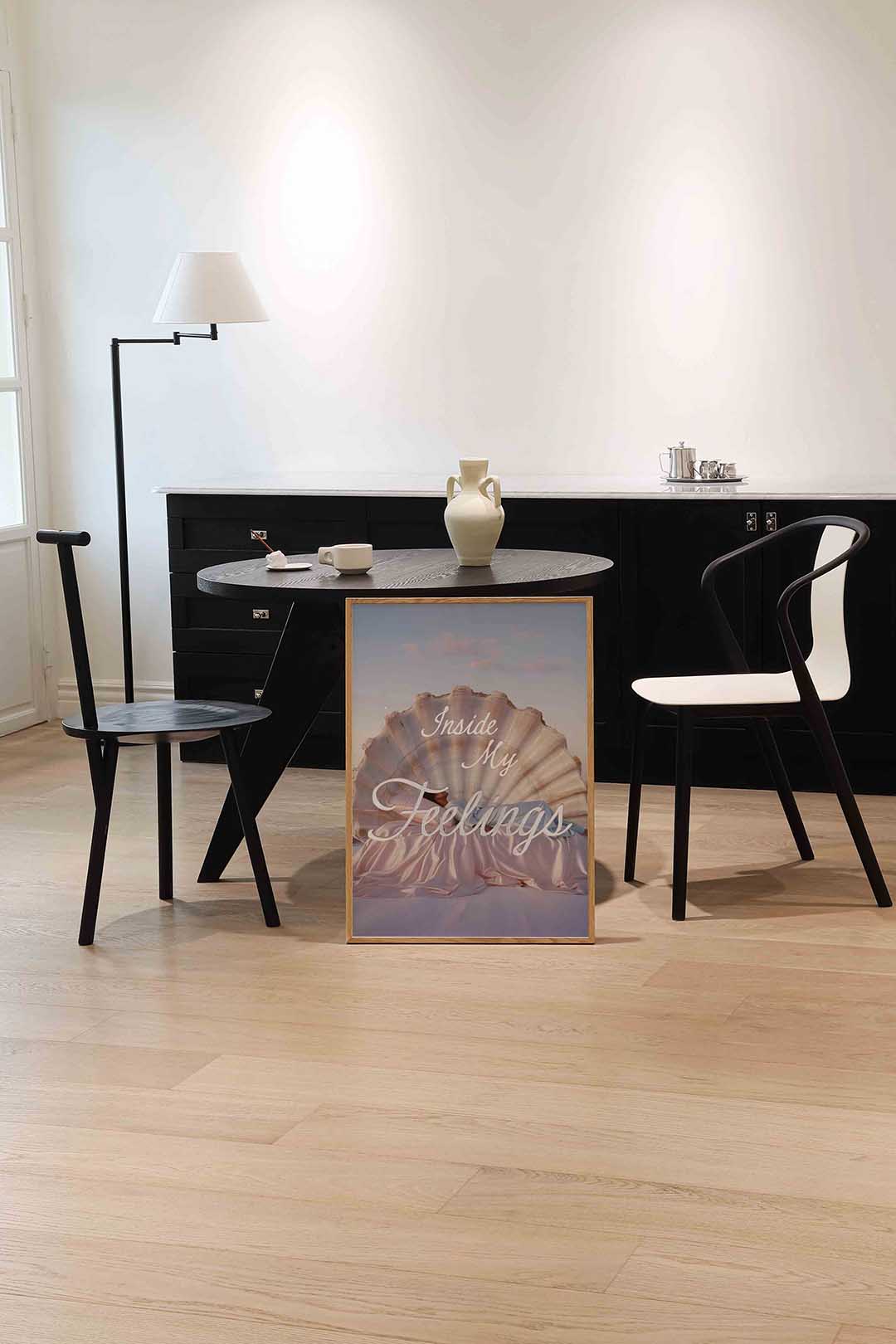 Schelp en bed – abstracte wandkunst als portret poster