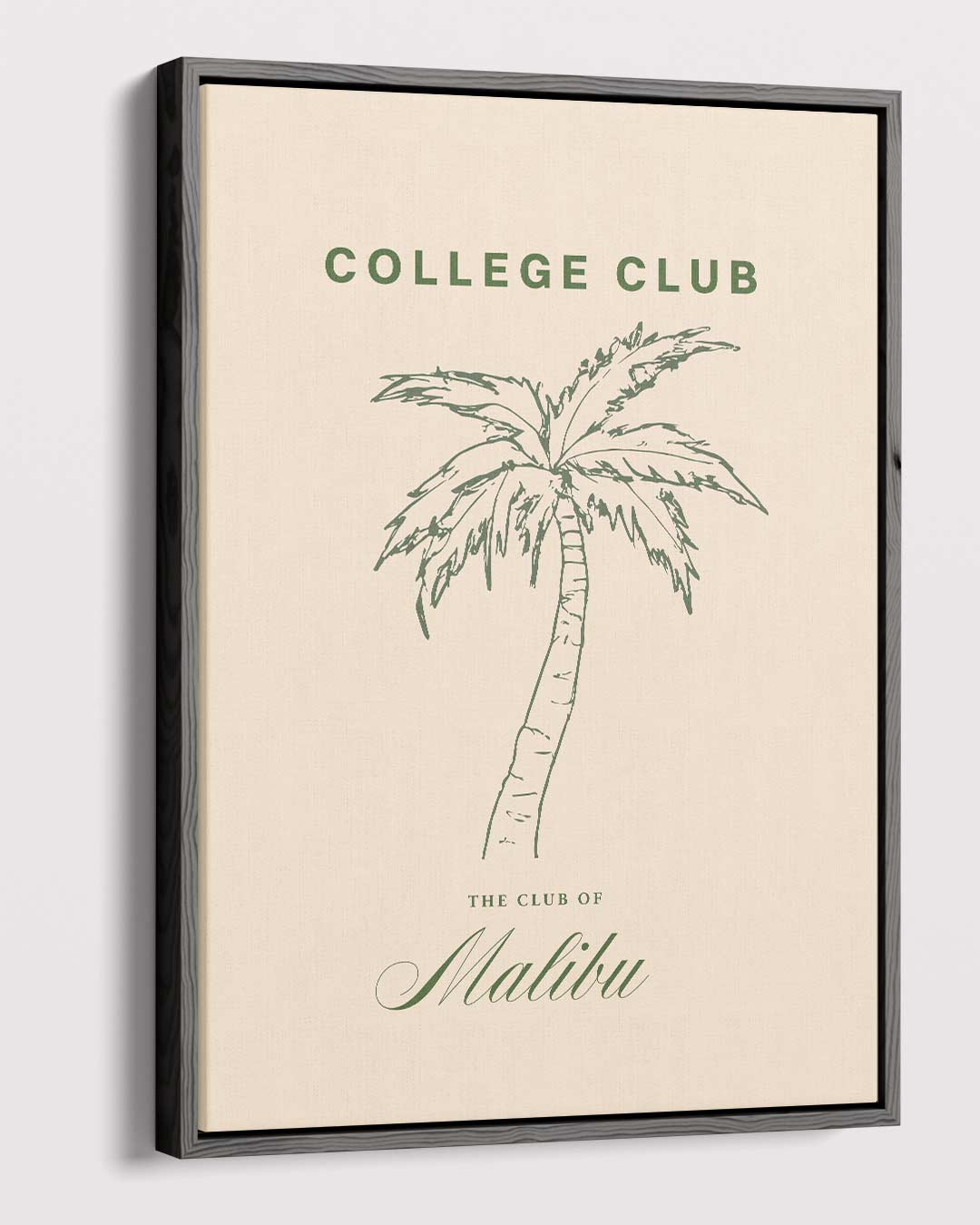 Palmboom Illustratie - College Club – canvas wanddecoratie in portret formaat