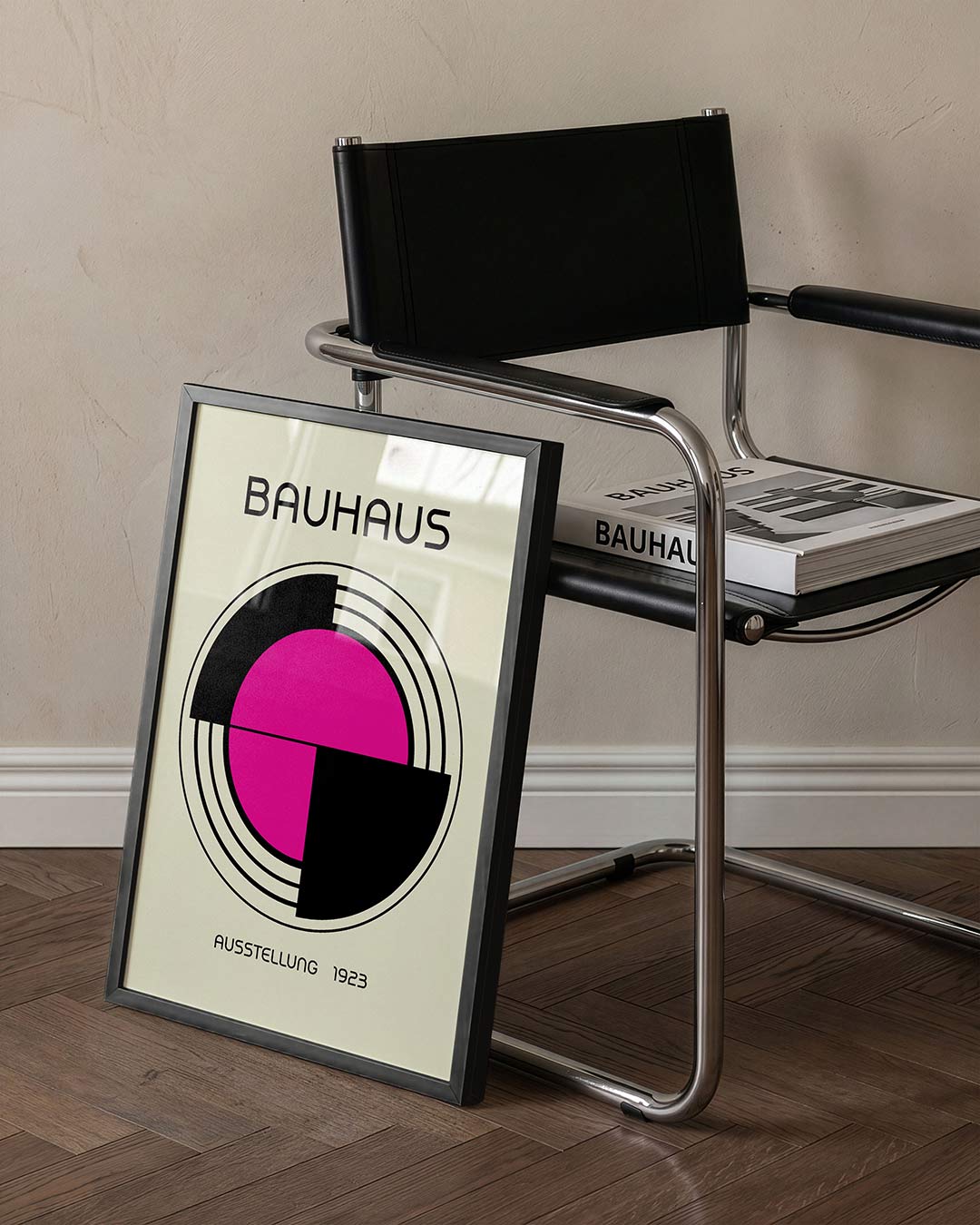 Cirkelvormen en lijnen – staande Bauhaus poster voor aan de muur