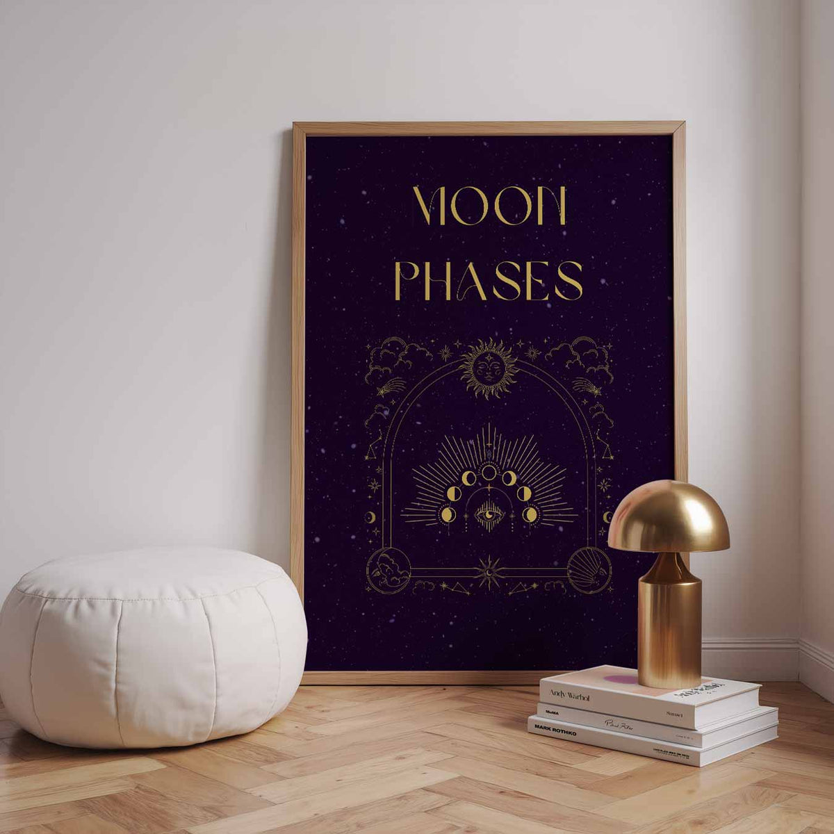 Magische Maanfasen – staande muurposter met mindful uitstraling
