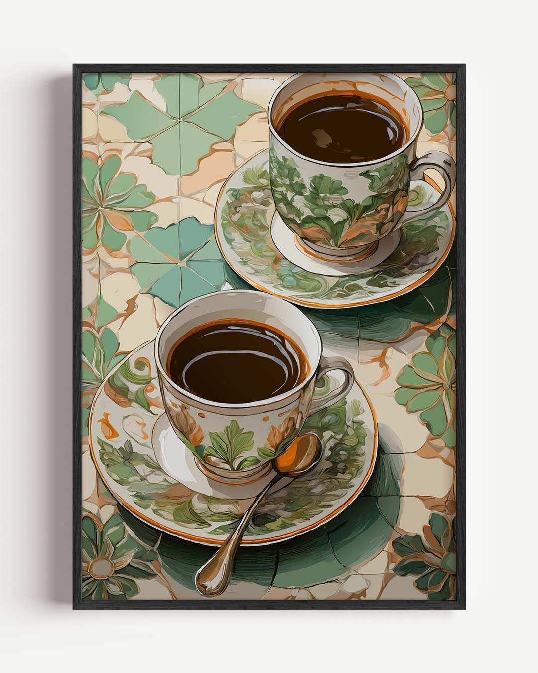 Botanische Koffietijd – keuken portret poster als wanddecoratie