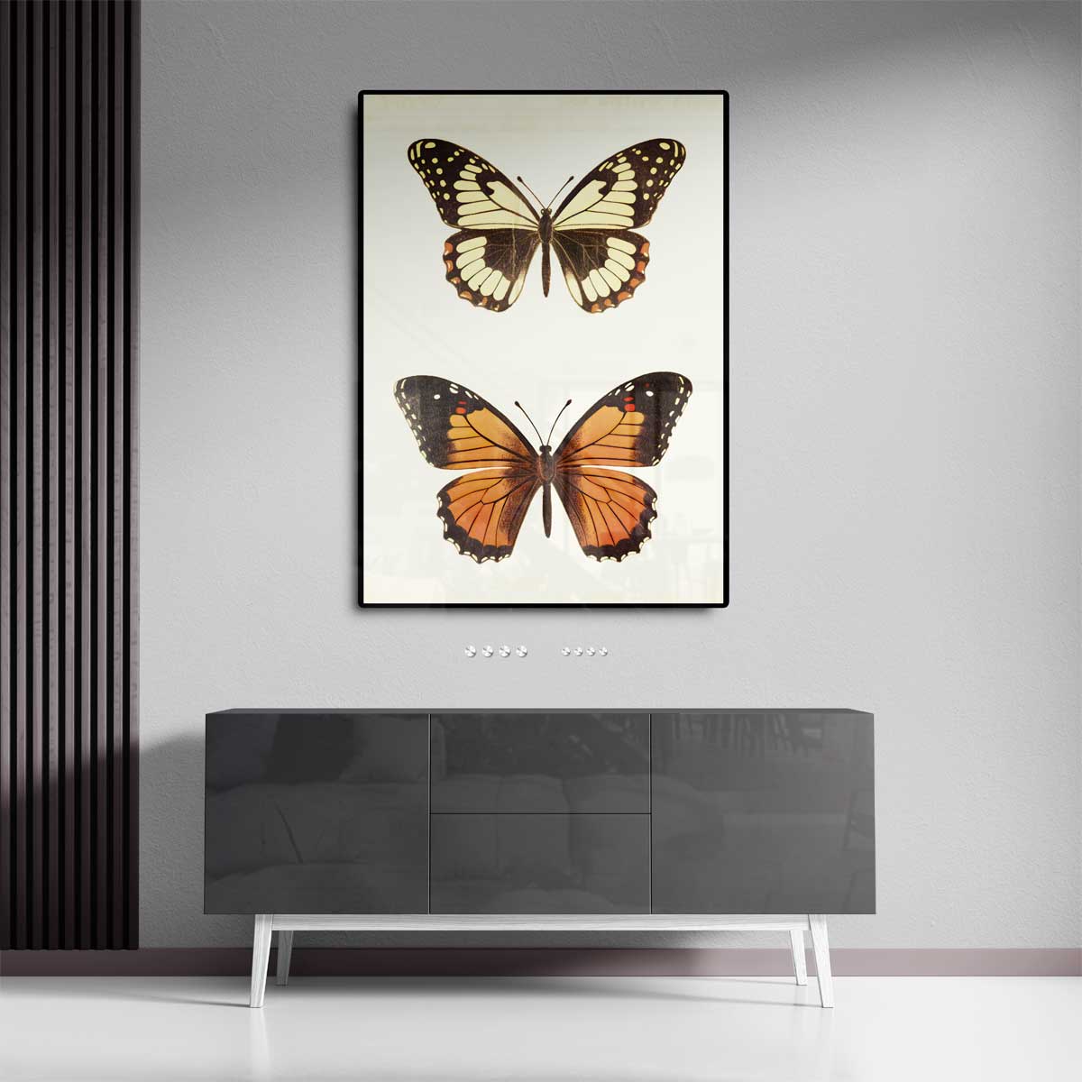 Vintage Vlinder Illustratie – canvas kunstwerk als wanddecoratie