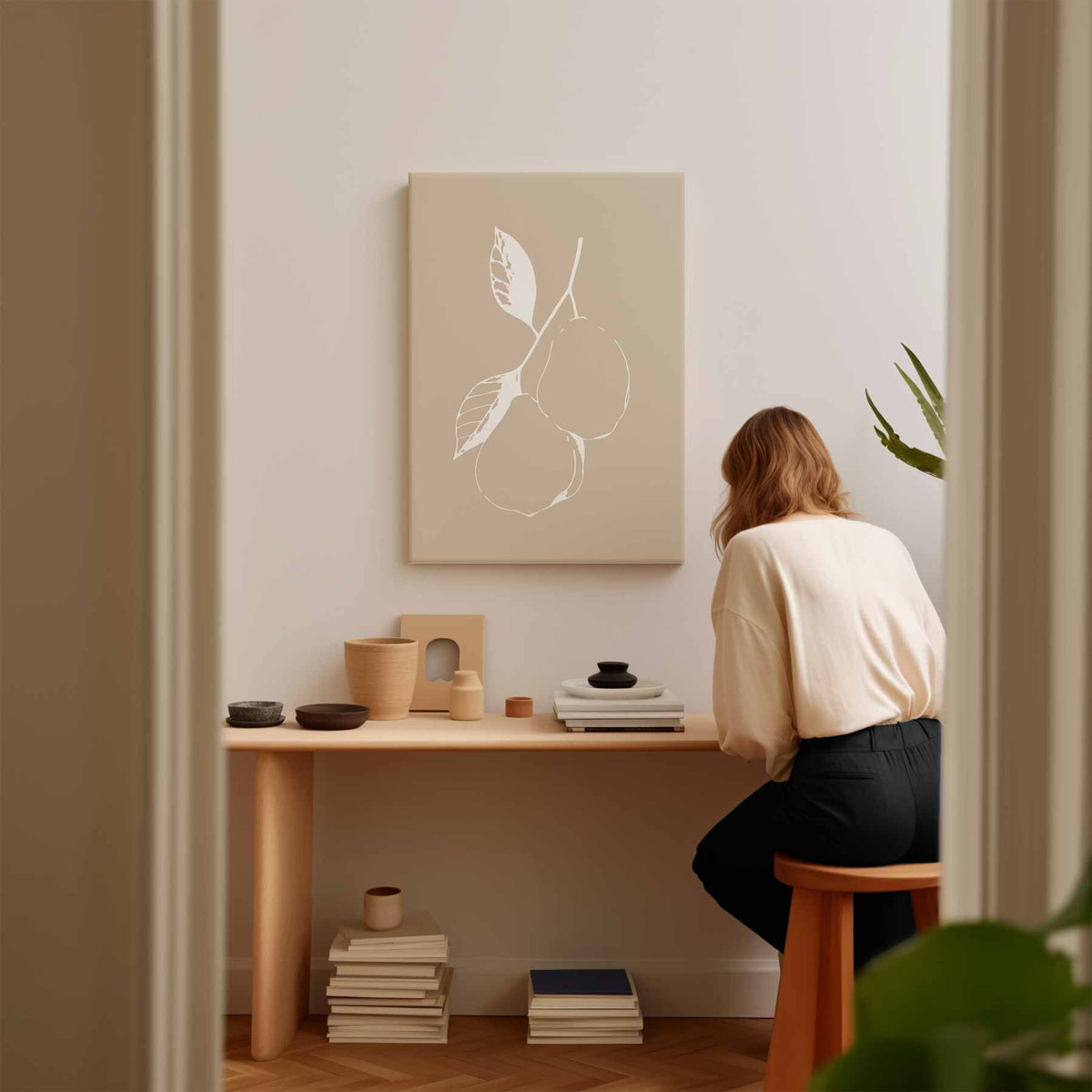 Pears in Silhouette – modern portret kunstwerk van WallArtistic