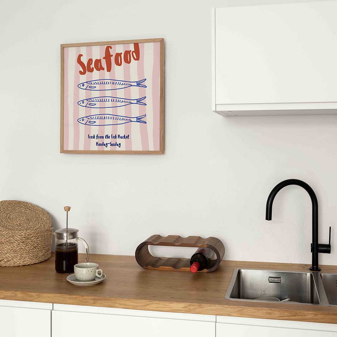 Seafood en vissen – keukenposter in vierkant formaat