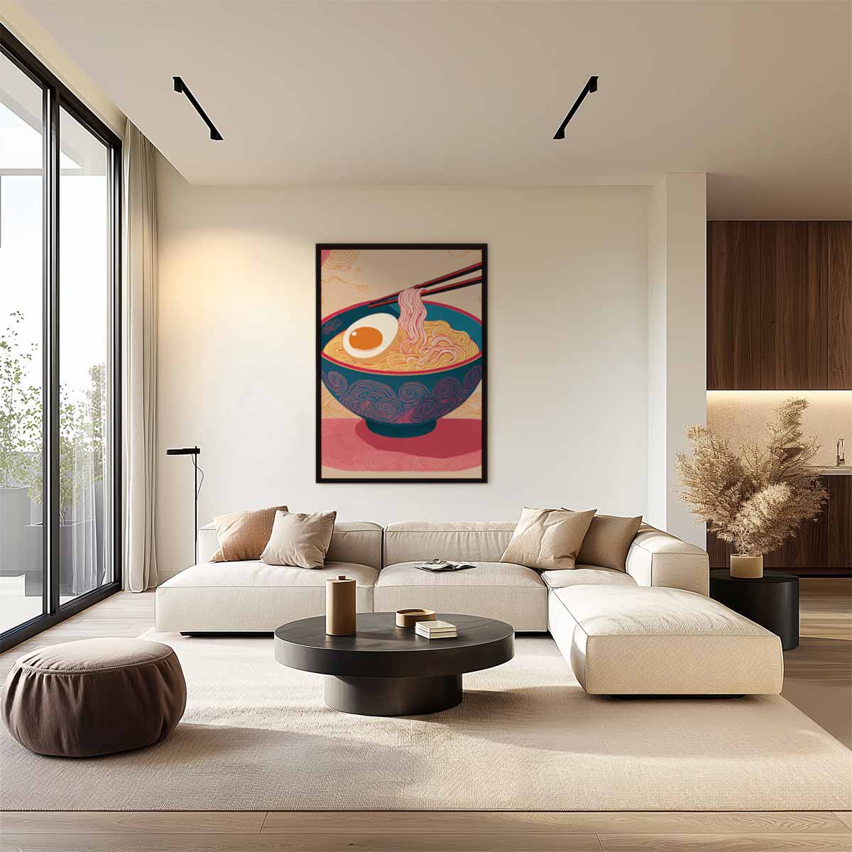 Stijlvolle Ramen Illustratie – dibond wanddecoratie in staand formaat