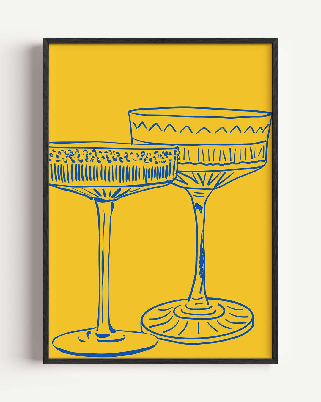 Stijlvolle Cocktailglazen – keuken portret poster als wanddecoratie