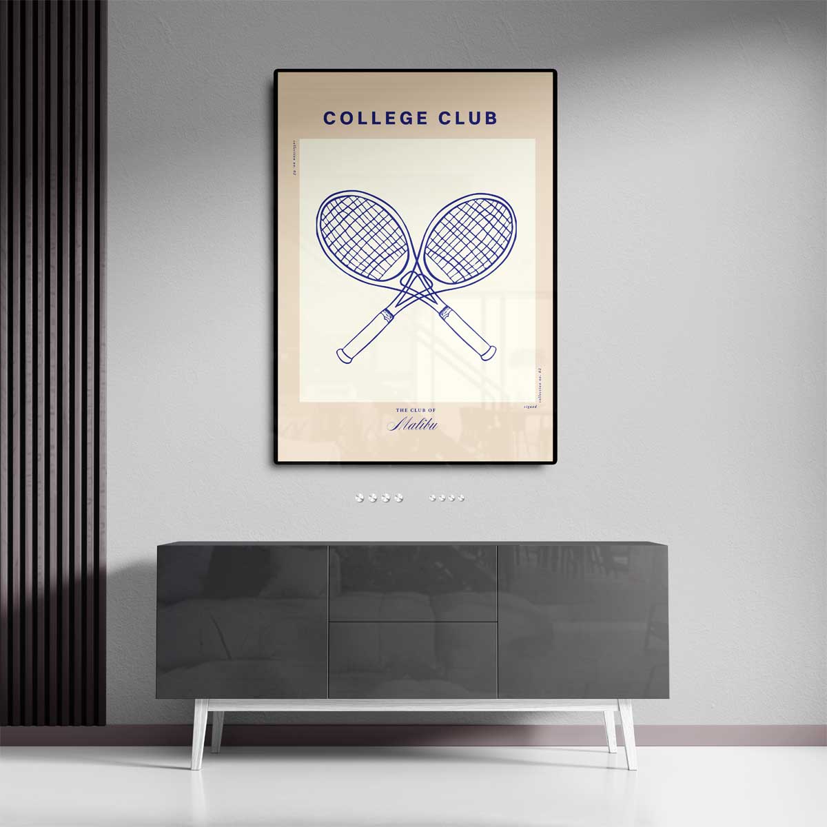 College Club Tennisposter – dibond kunstwerk als wanddecoratie